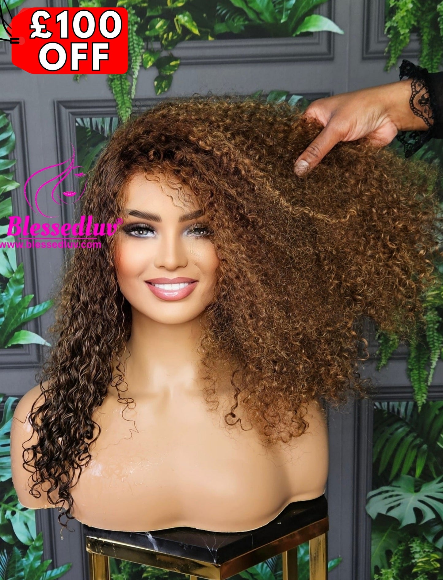 Sade - Luxury 2 -In-1 Afro Curls Lace Closure Wig - Stock-WIG-www.blessedluv.com-Brazilianweave.com