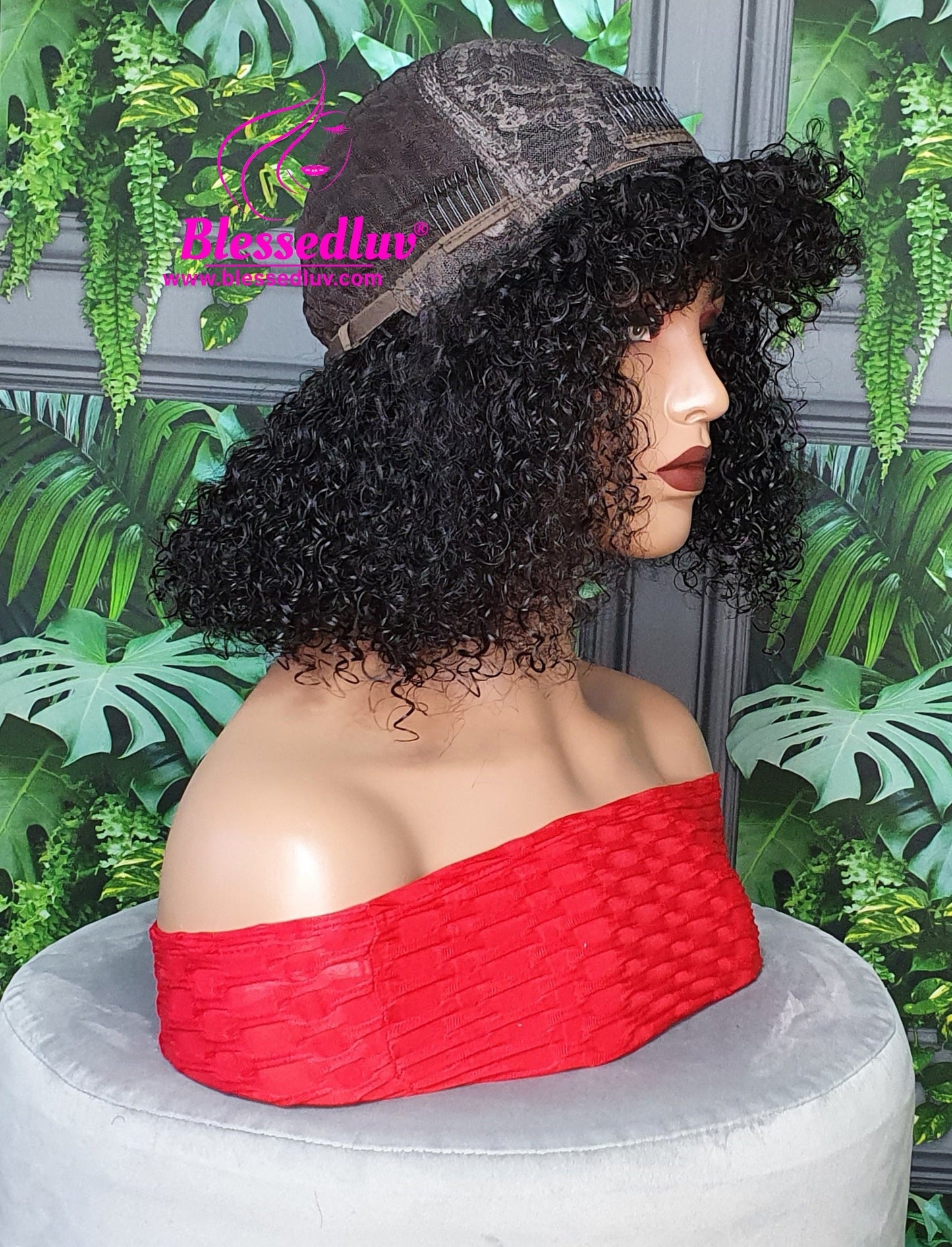 Kemi - Glueless Brazilian Curly Fringe Machine Wig-Wigs-www.blessedluv.com-Brazilianweave.com