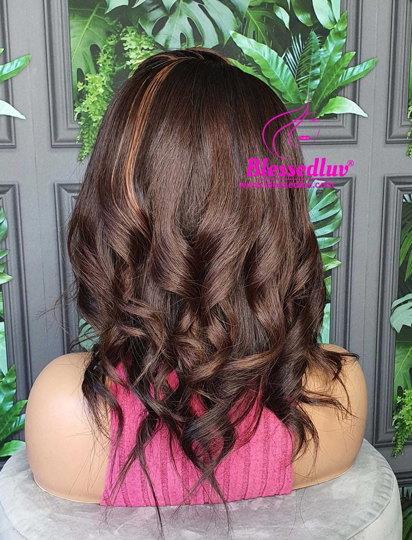 Kim - Brazilian Highlights Lace closure Wig-Wigs-www.blessedluv.com-Brazilianweave.com