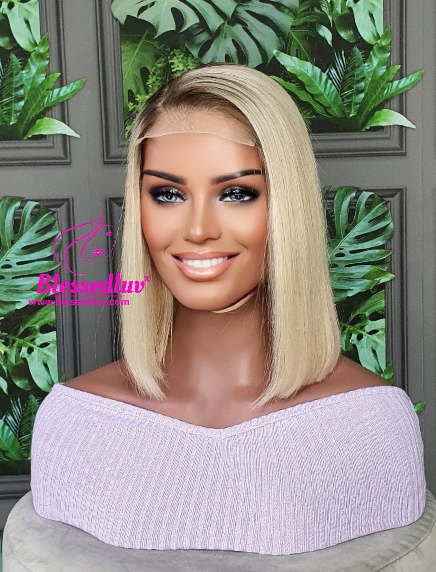 Carlie - Ombre Blonde Closure Bob Wig - SALE-www.blessedluv.com-Brazilianweave.com