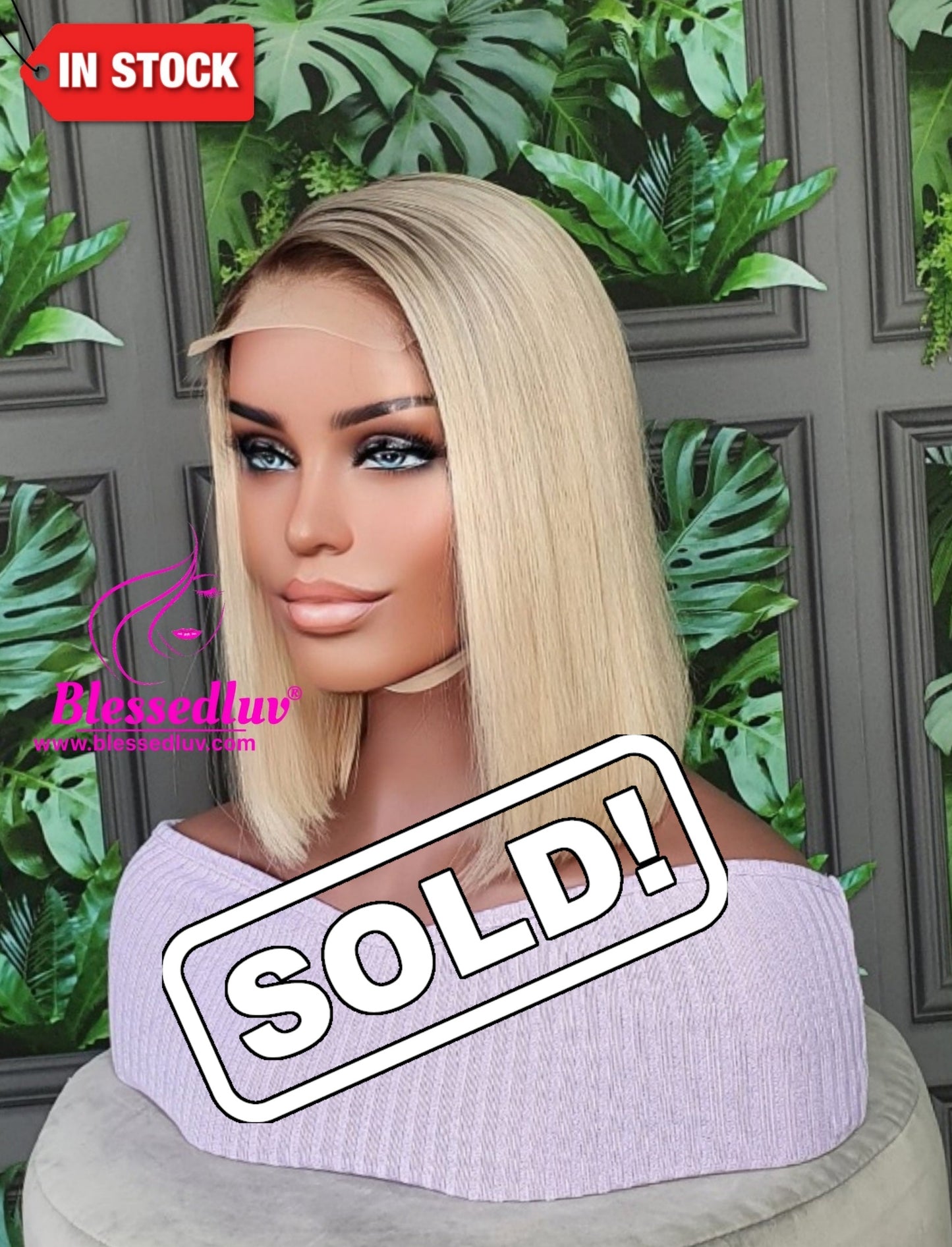 Carlie - Ombre Blonde Closure Bob Wig-www.blessedluv.com-Brazilianweave.com