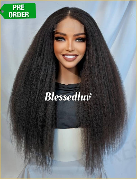Kemi – Yaki Kinky 13x6 Premium Human Hair Blend Wig-Wig-Blessedluv.com-Brazilianweave.com