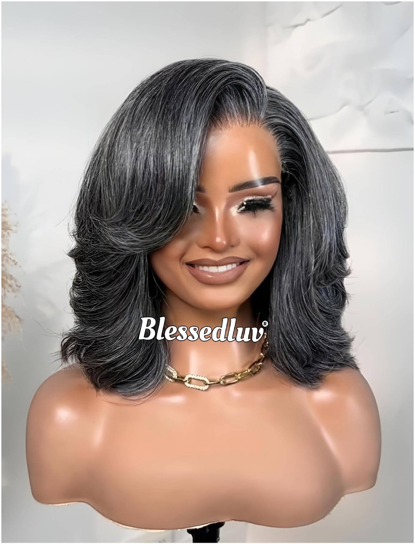 Evelyn - Elegant Salt & Pepper Grey HD Lace Wig – Layered, Glueless-Blessedluv.com-Brazilianweave.com