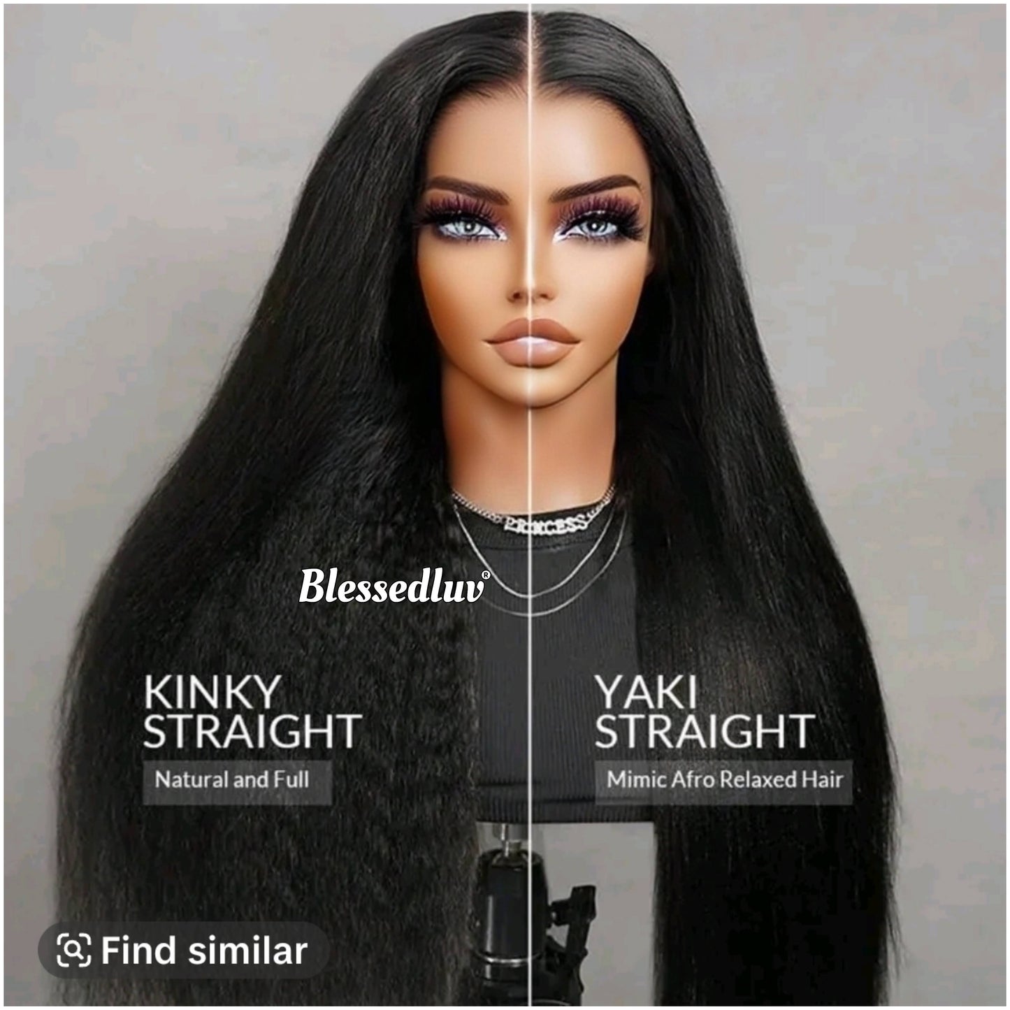 Adriana - Kinky Yaki Textured Glueless Wig-Blessedluv.com-Brazilianweave.com