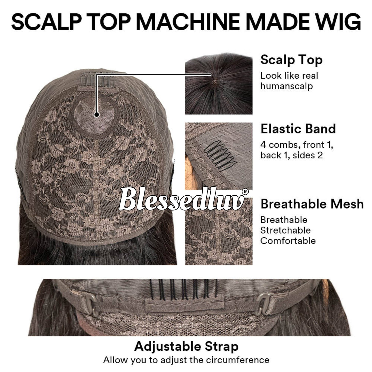 Ginger – Glueless Curly Bangs Wig Balayage, Ready to Wear-Blessedluv.com-Brazilianweave.com