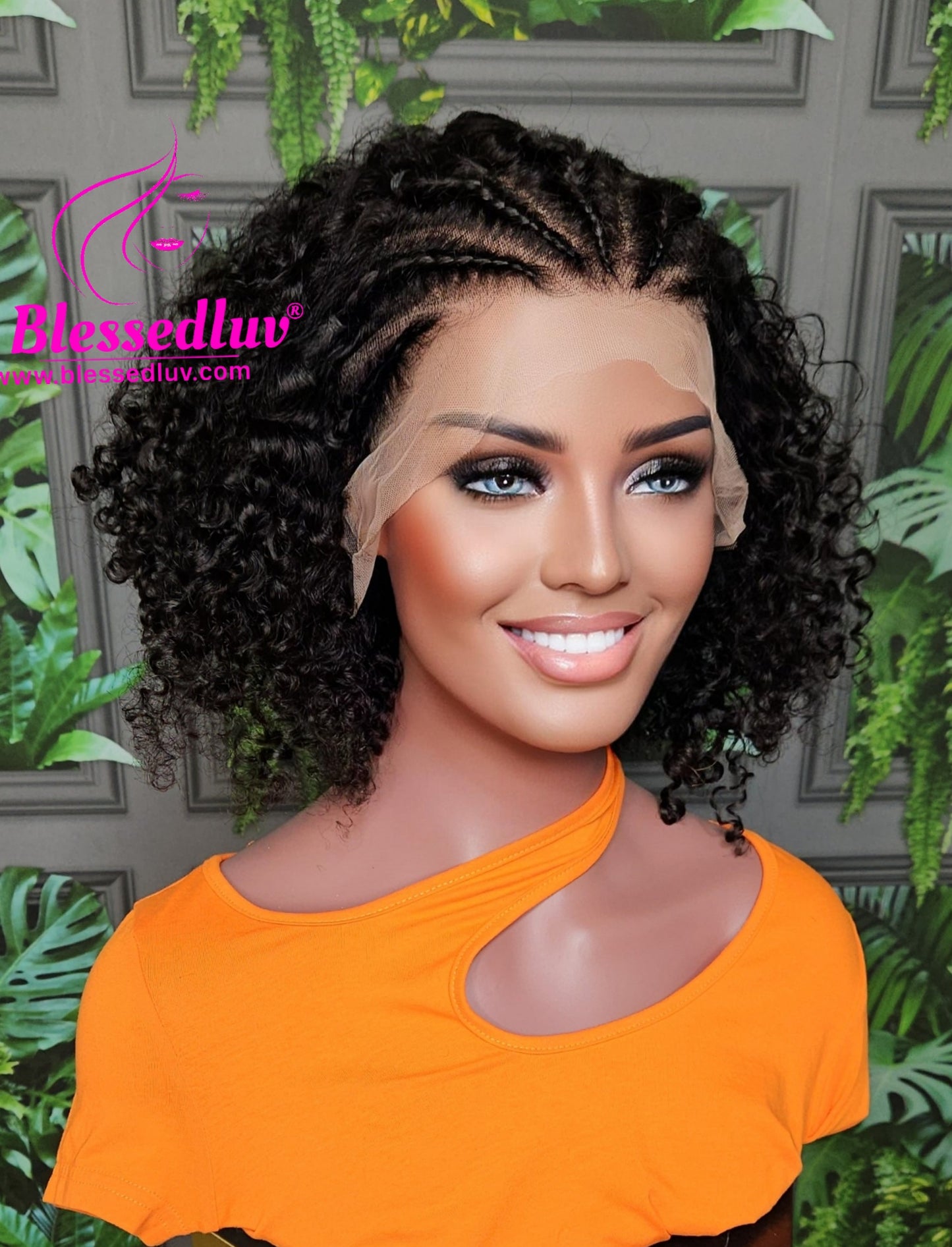 Lucia - Braided Glueless Curly Frontal Wig - Stock-Wigs-www.blessedluv.com-Brazilianweave.com