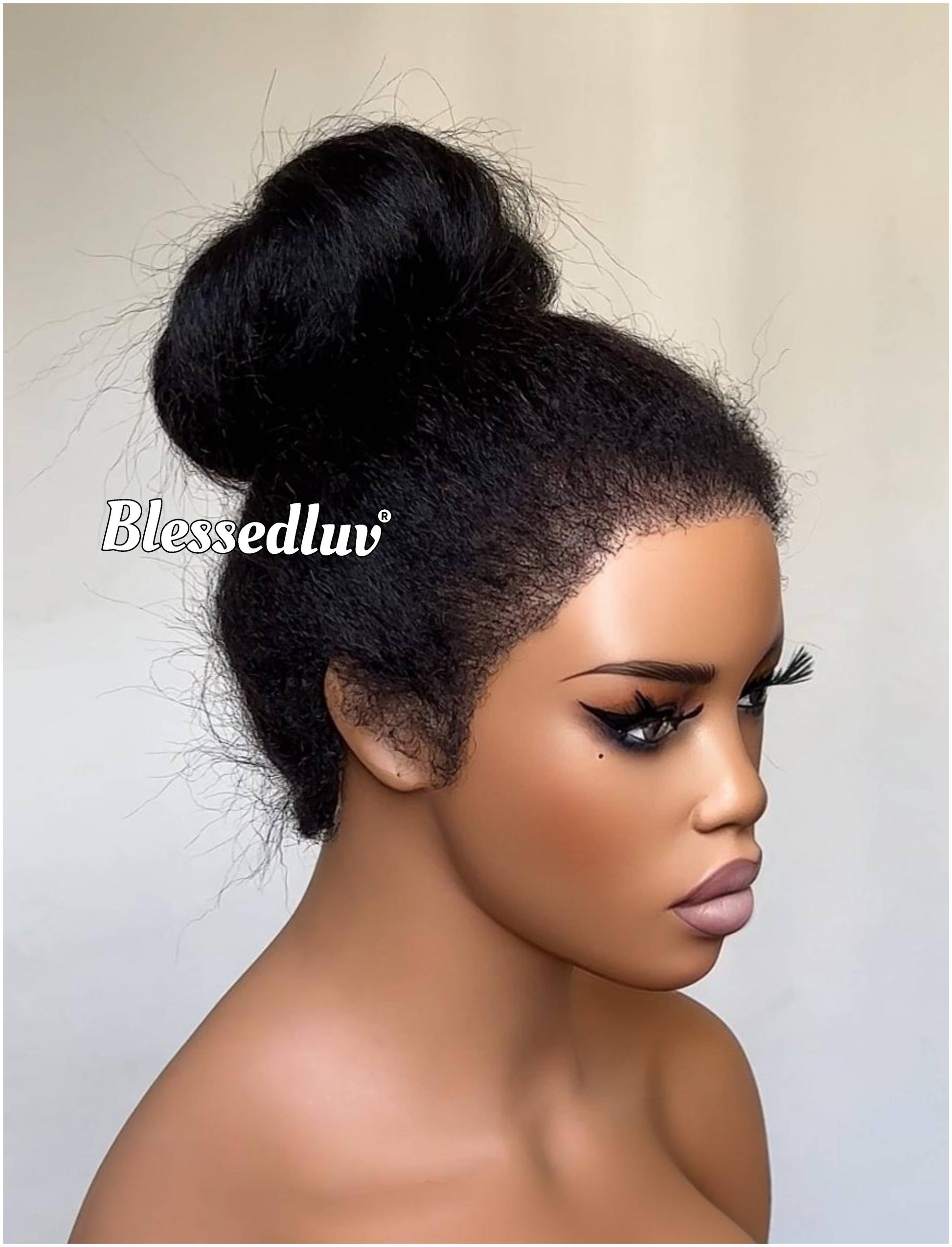 Zara - 360 Drawstring Frontal Kinky Straight Texture Ventilated Lace Wig-Blessedluv.com-Brazilianweave.com