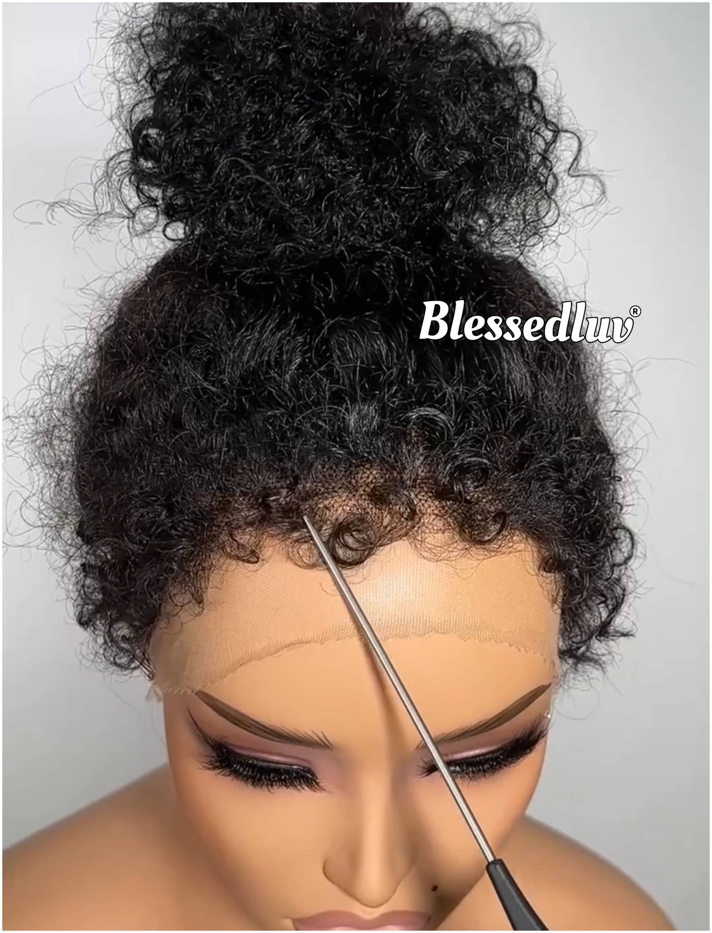 Victoria - Curly 360 Drawstring Frontal Kinky Straight Texture Ventilated Lace Wig-Blessedluv.com-Brazilianweave.com