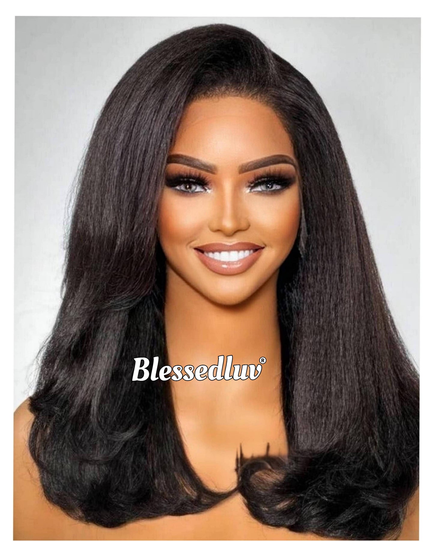 Layla - Kinky Straight Texture Ventilated Lace Wig-Blessedluv.com-Brazilianweave.com