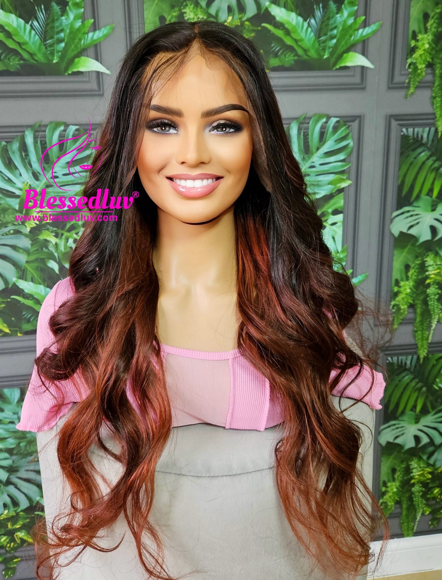 Mia - Ombré Frontal Wig Brazilian Hair-Wigs-www.blessedluv.com-Brazilianweave.com