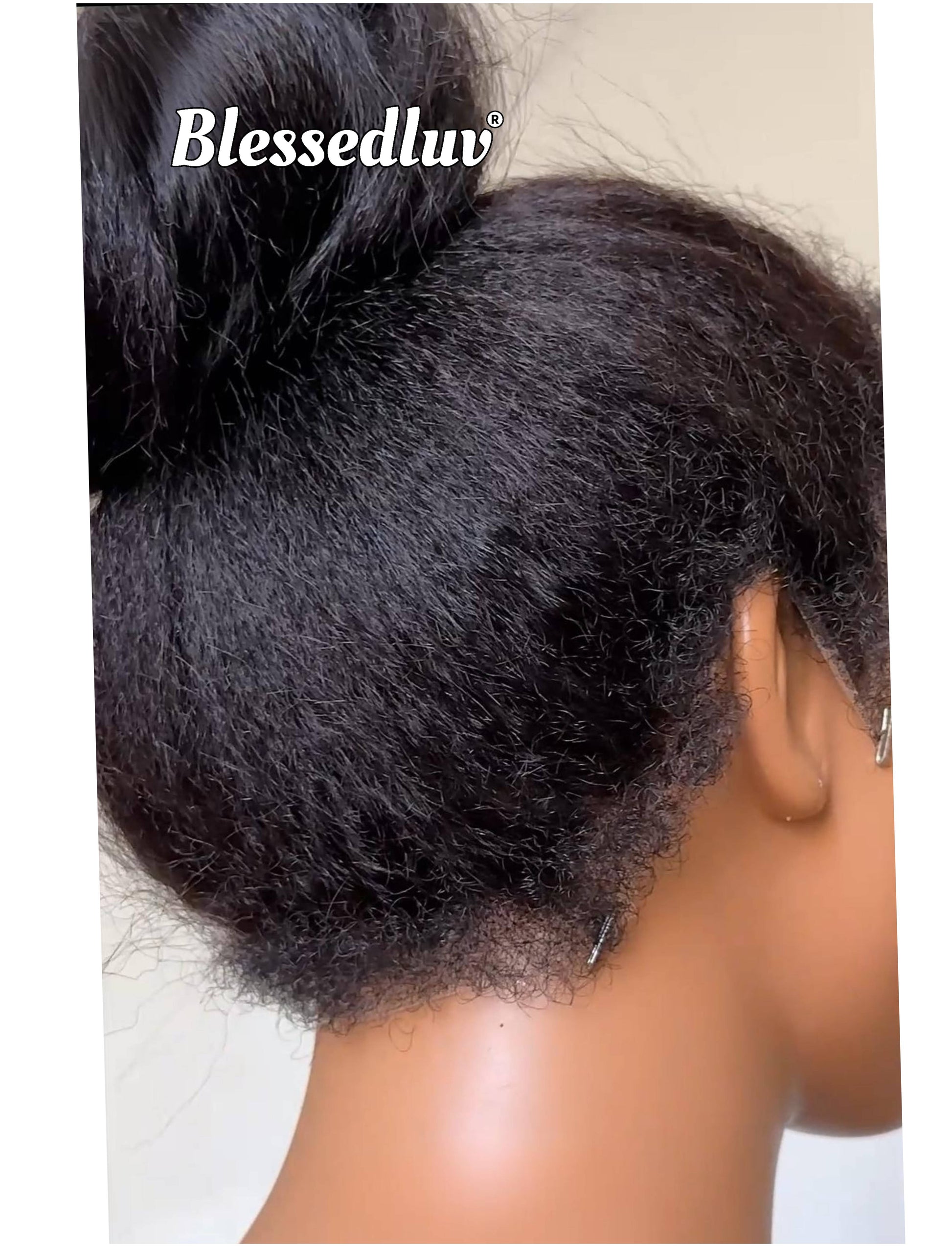 Zara - 360 Drawstring Frontal Kinky Straight Texture Ventilated Lace Wig-Blessedluv.com-Brazilianweave.com