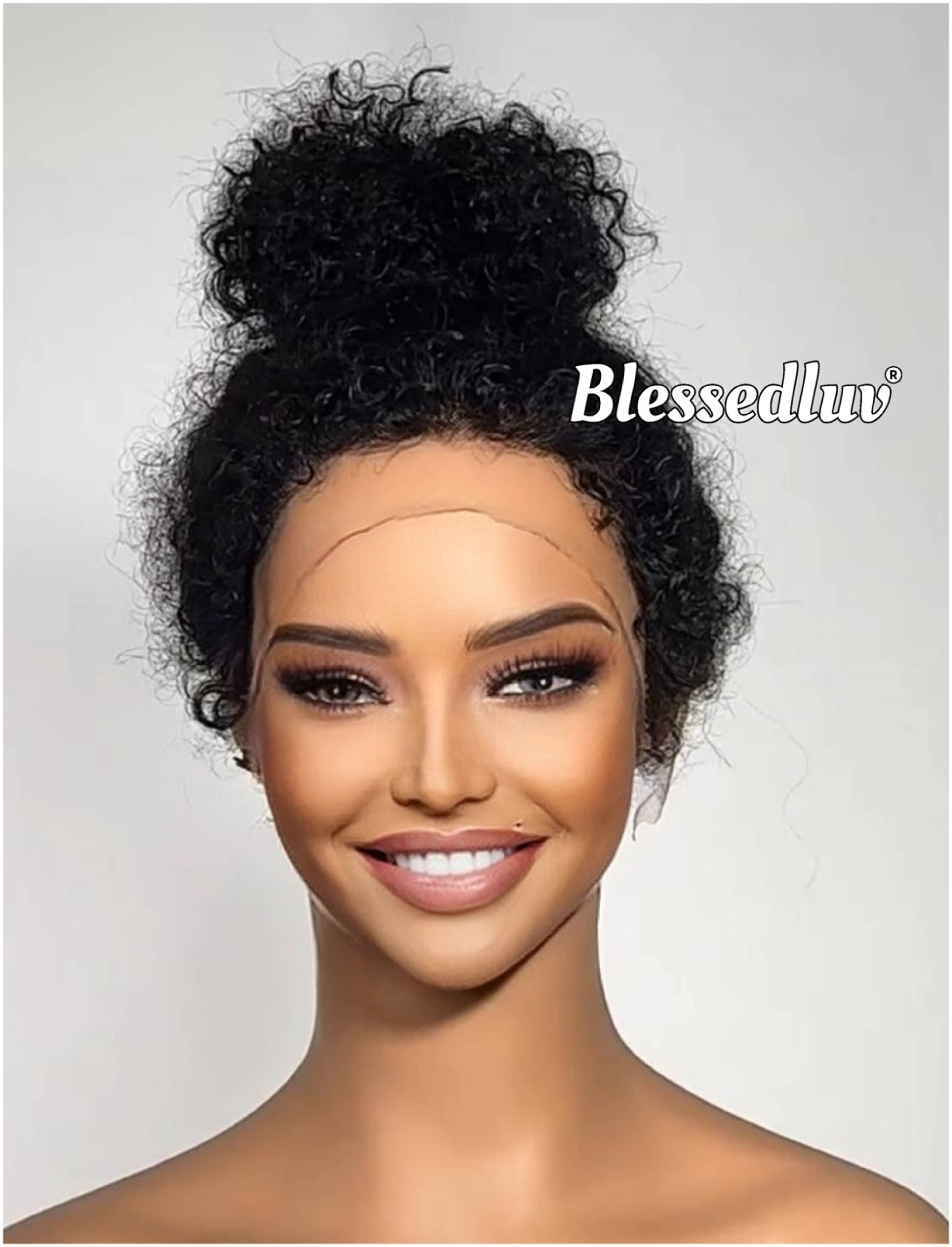 Victoria - Curly 360 Drawstring Frontal Kinky Straight Texture Ventilated Lace Wig-Blessedluv.com-Brazilianweave.com