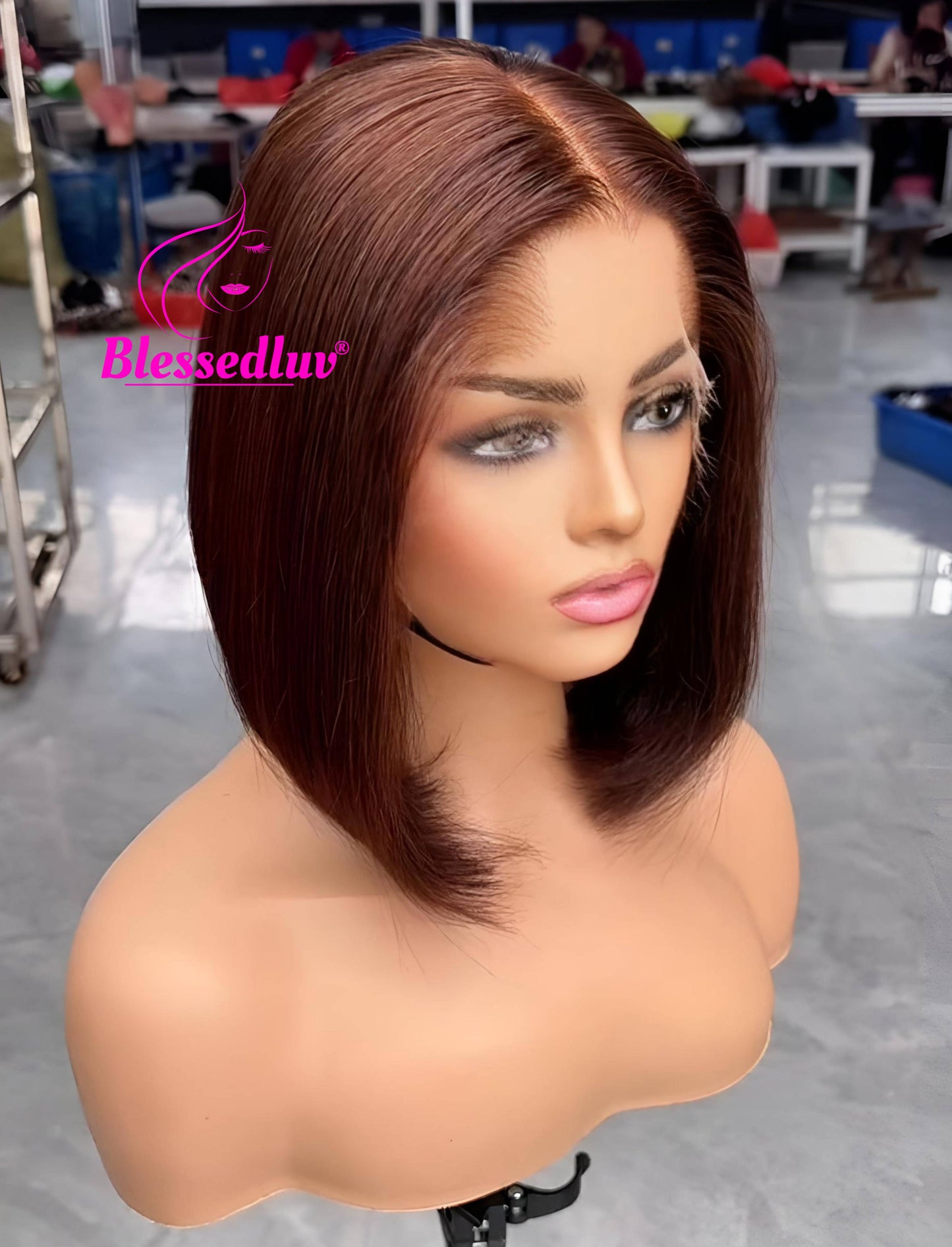 Patricia- Lagos Hairline HD Lace Frontal Coloured Bob Wig-Wig-Blessedluv.com-Brazilianweave.com
