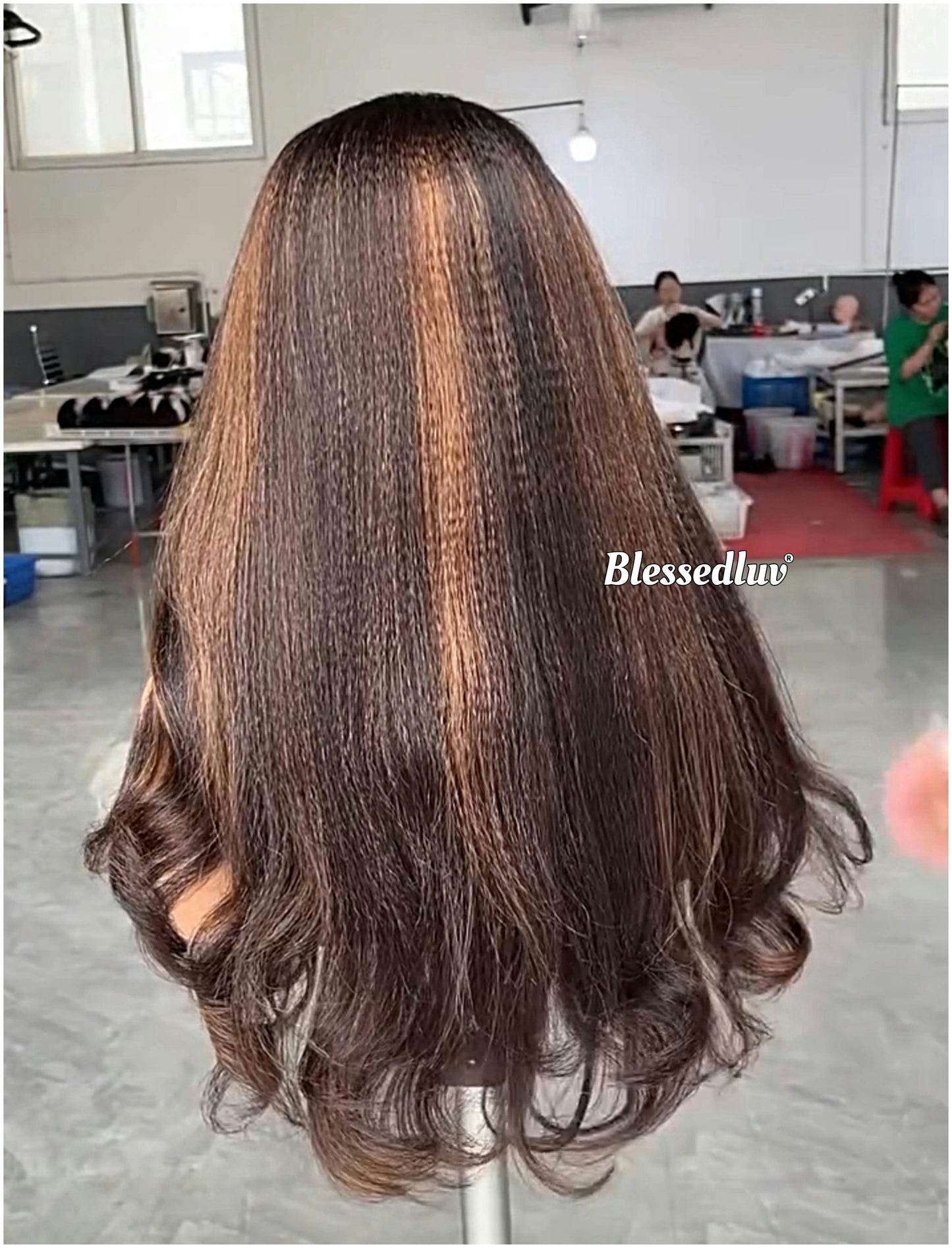 Addison - Highlights Texture Ventilated Kinky Wig / Choose Lagos Hairline or Standard Hairline