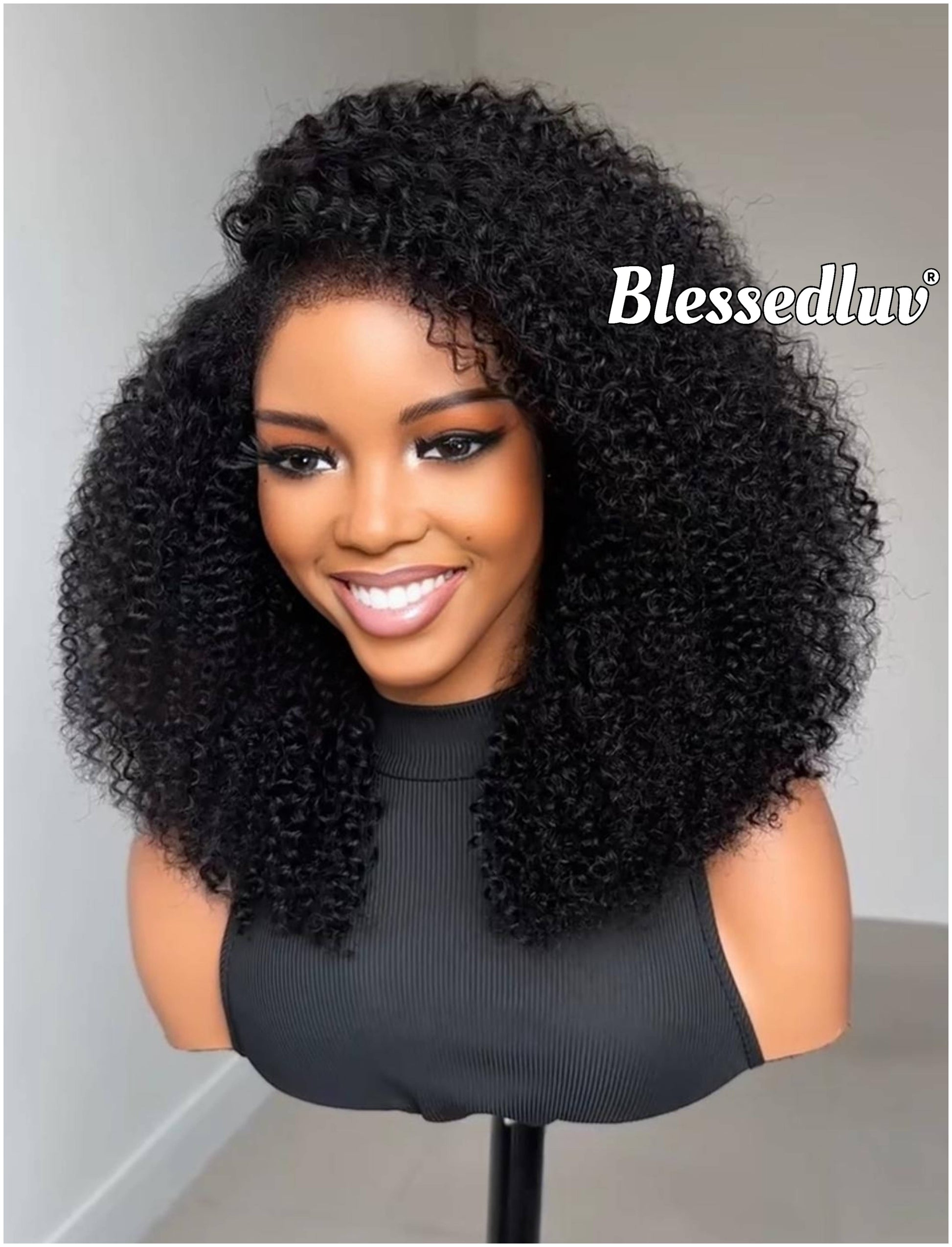 Amara - 4c Texture Ventilated Afro Kinky Curly Frontal Wig-Blessedluv.com-Brazilianweave.com