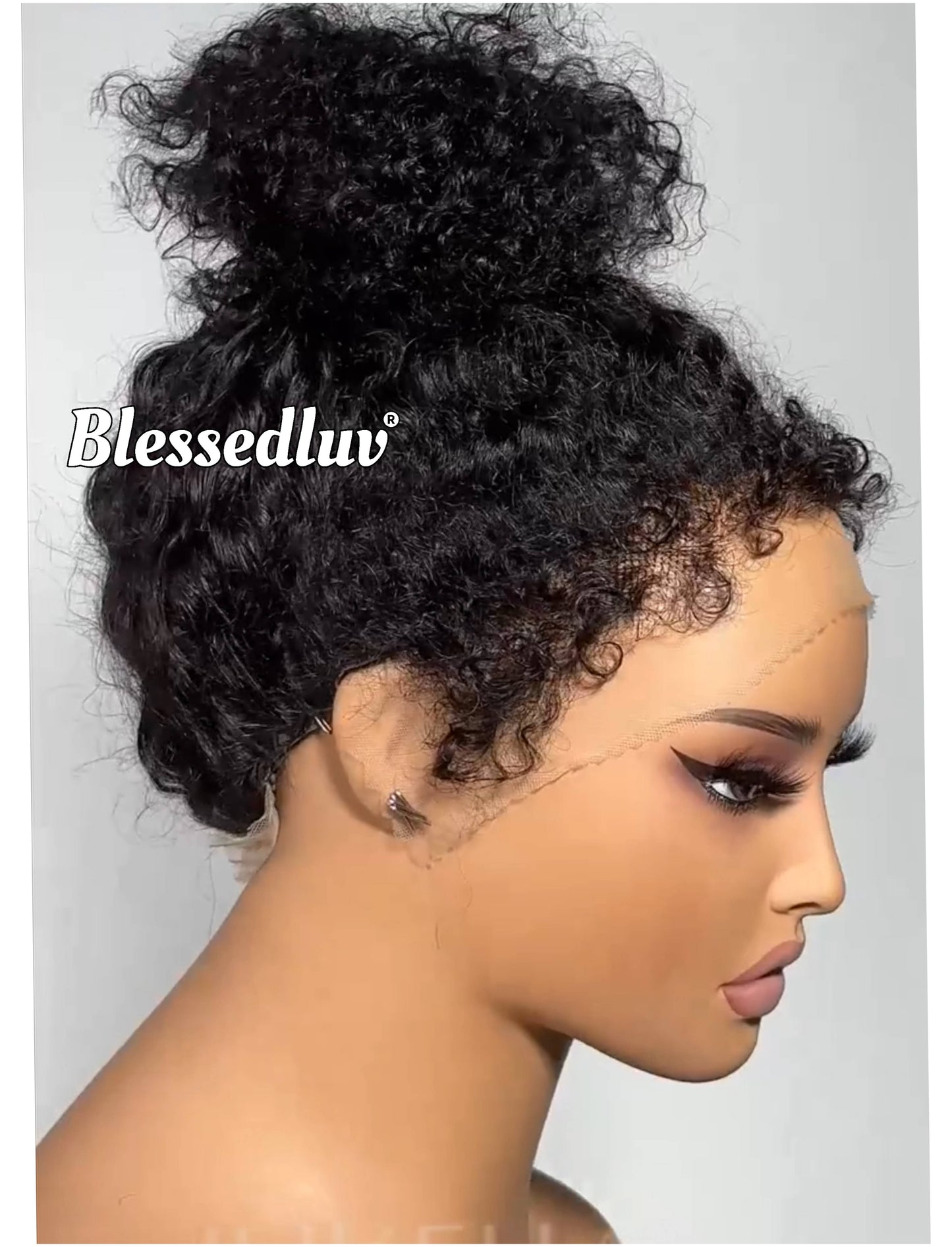 Victoria - Curly 360 Drawstring Frontal Kinky Straight Texture Ventilated Lace Wig-Blessedluv.com-Brazilianweave.com