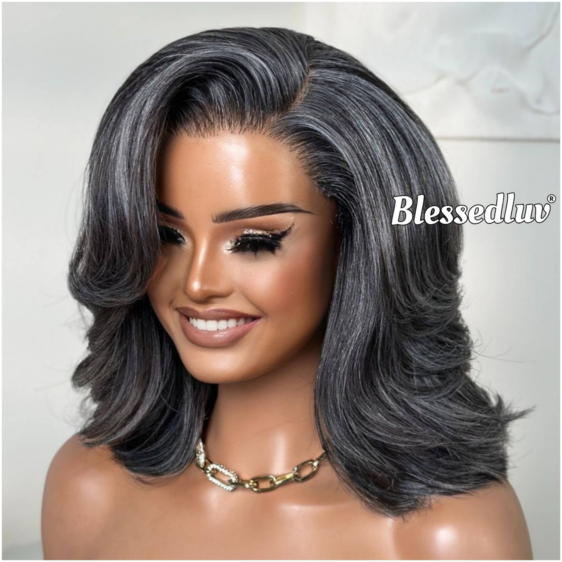 Evelyn - Elegant Salt & Pepper Grey HD Lace Wig – Layered, Glueless-Blessedluv.com-Brazilianweave.com