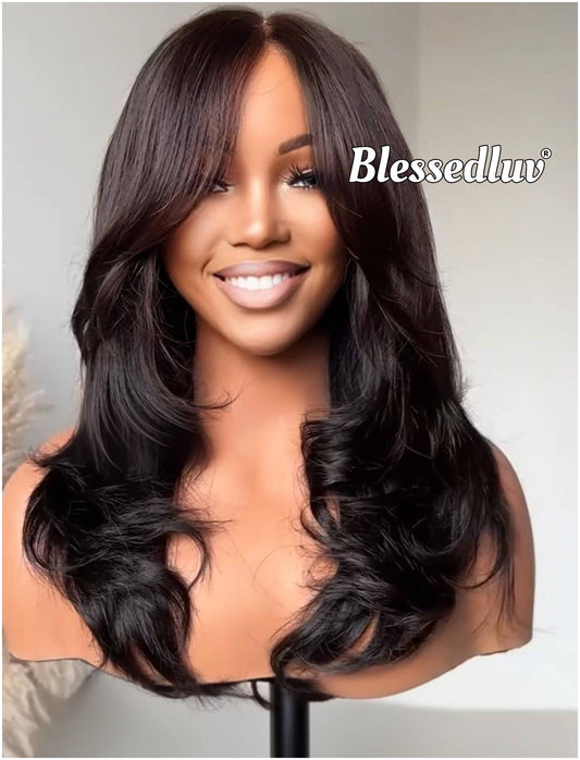 Sarah – Glueless Layered HD 7x5 Closure Lace Wig , Ready to Wear-Blessedluv.com-Brazilianweave.com