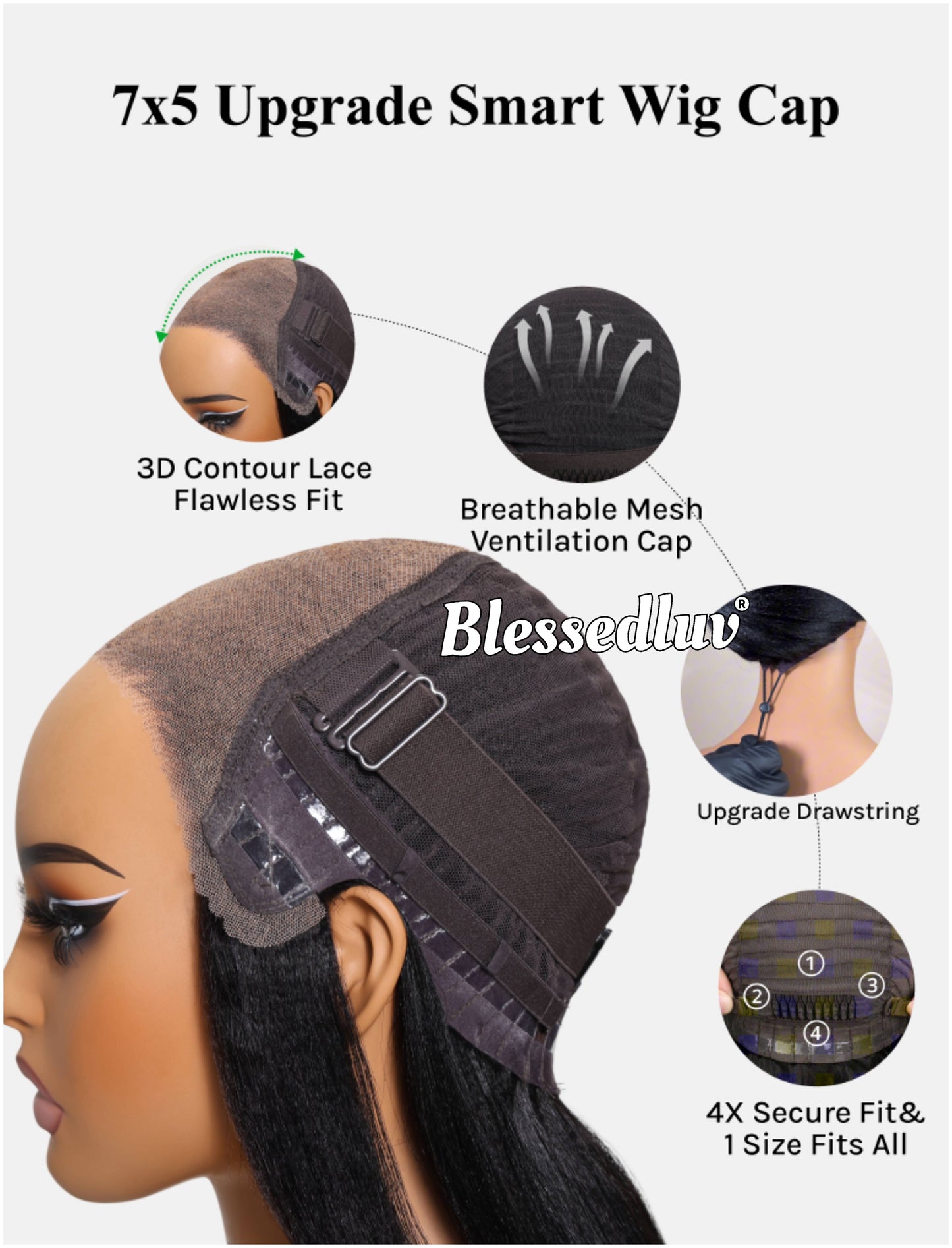 Flexie – Glueless Layered HD 7x5 Closure Lace Wig , Ready to Wear-Blessedluv.com-Brazilianweave.com