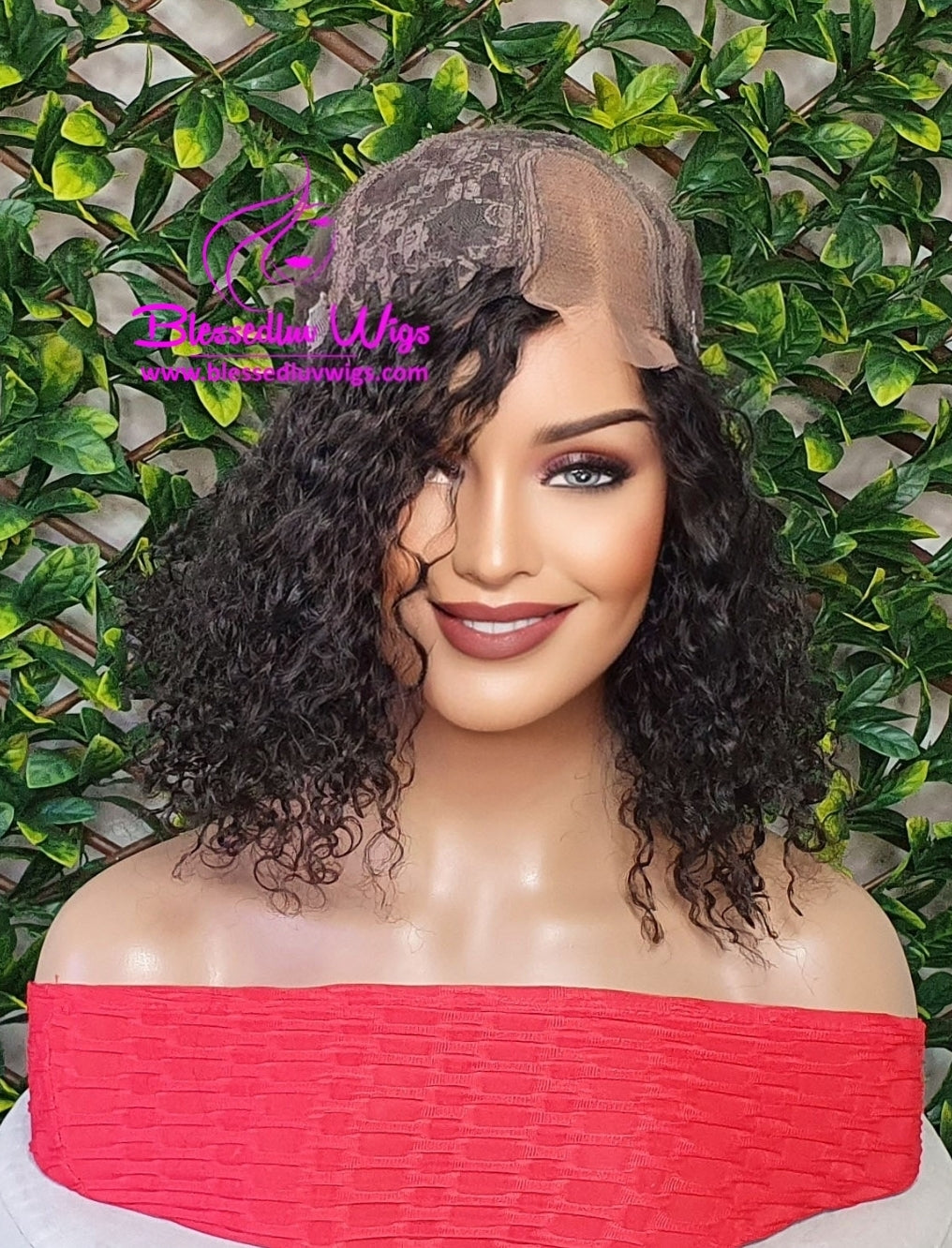 Liliana - Short Tight Curls Brazilian Lace Closure Wig Sale-Wigs-Blessedluv.com-Brazilianweave.com