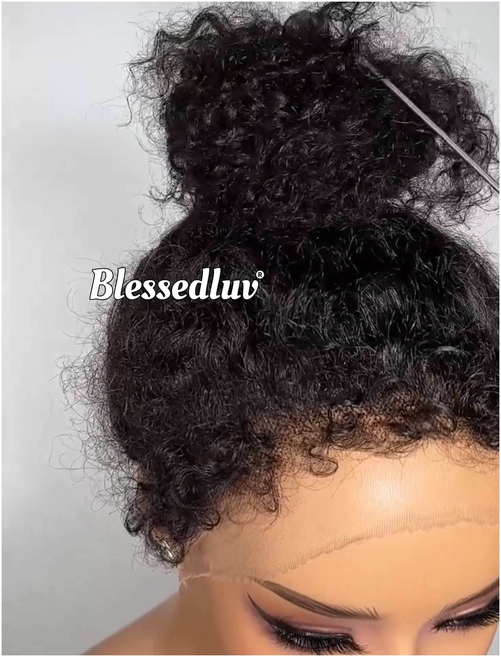 Victoria - Curly 360 Drawstring Frontal Kinky Straight Texture Ventilated Lace Wig-Blessedluv.com-Brazilianweave.com