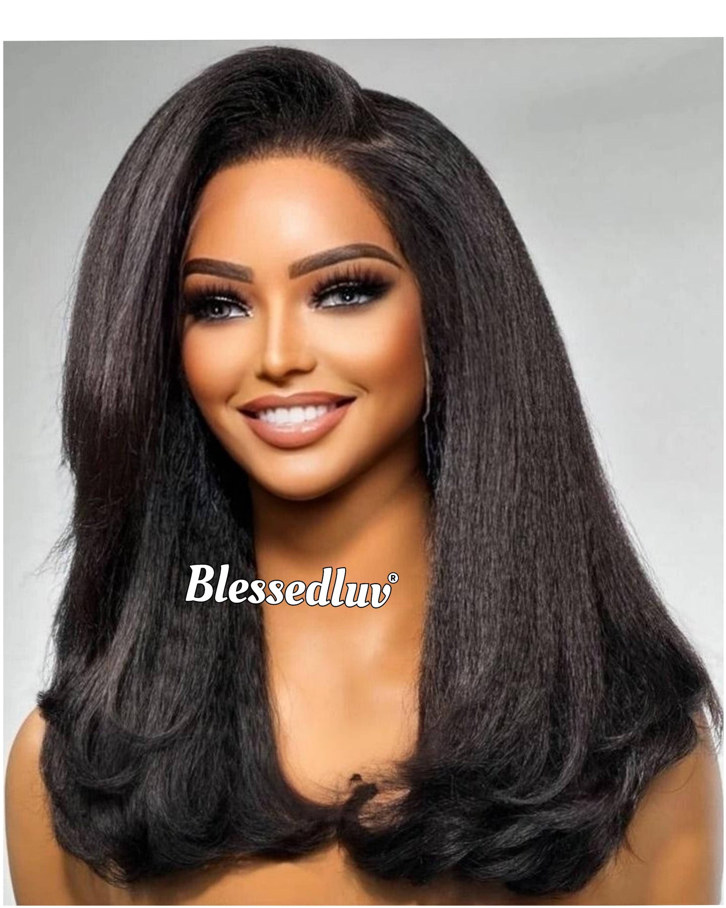 Layla - Kinky Straight Texture Ventilated Lace Wig-Blessedluv.com-Brazilianweave.com