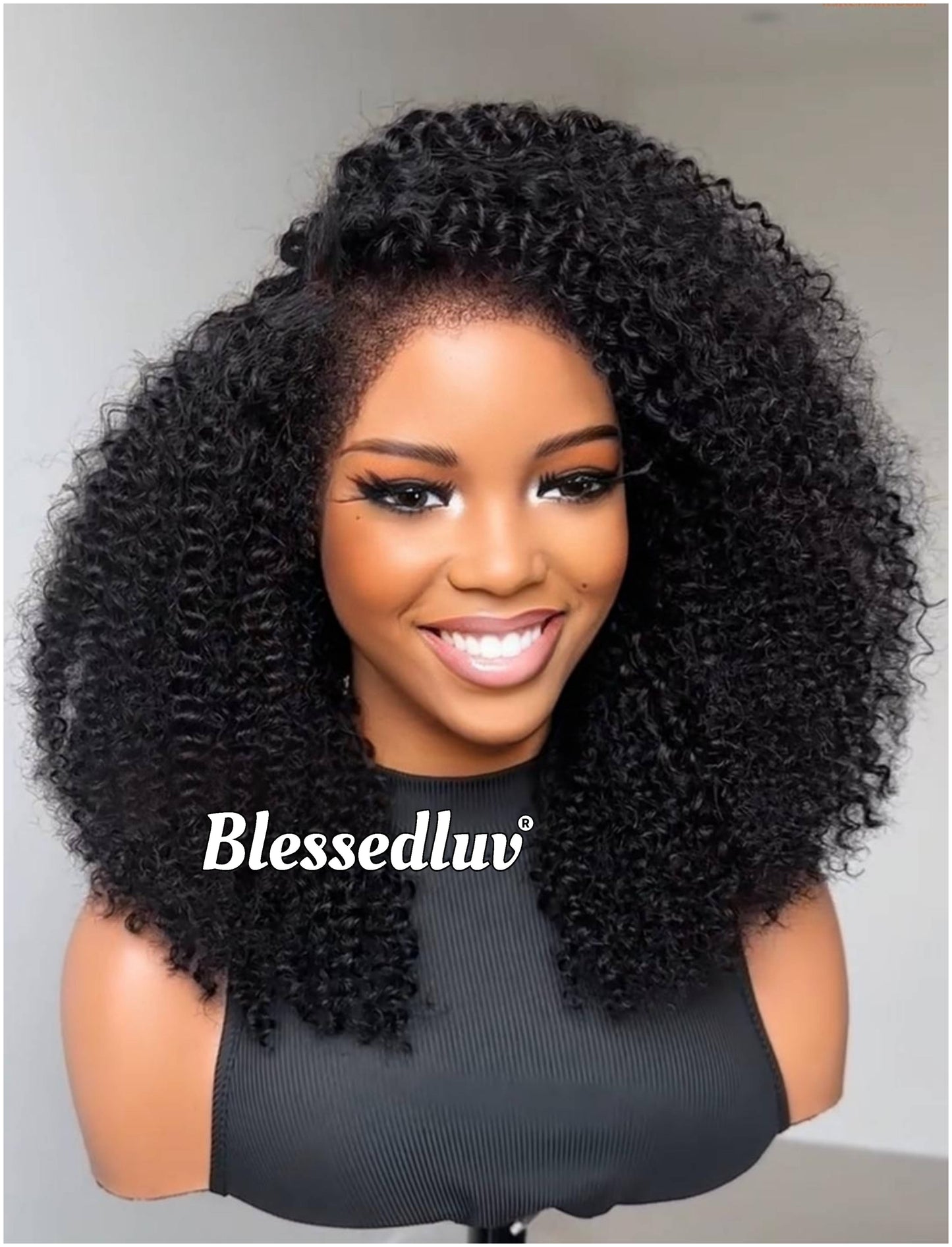 Amara - 4c Texture Ventilated Afro Kinky Curly Frontal Wig-Blessedluv.com-Brazilianweave.com