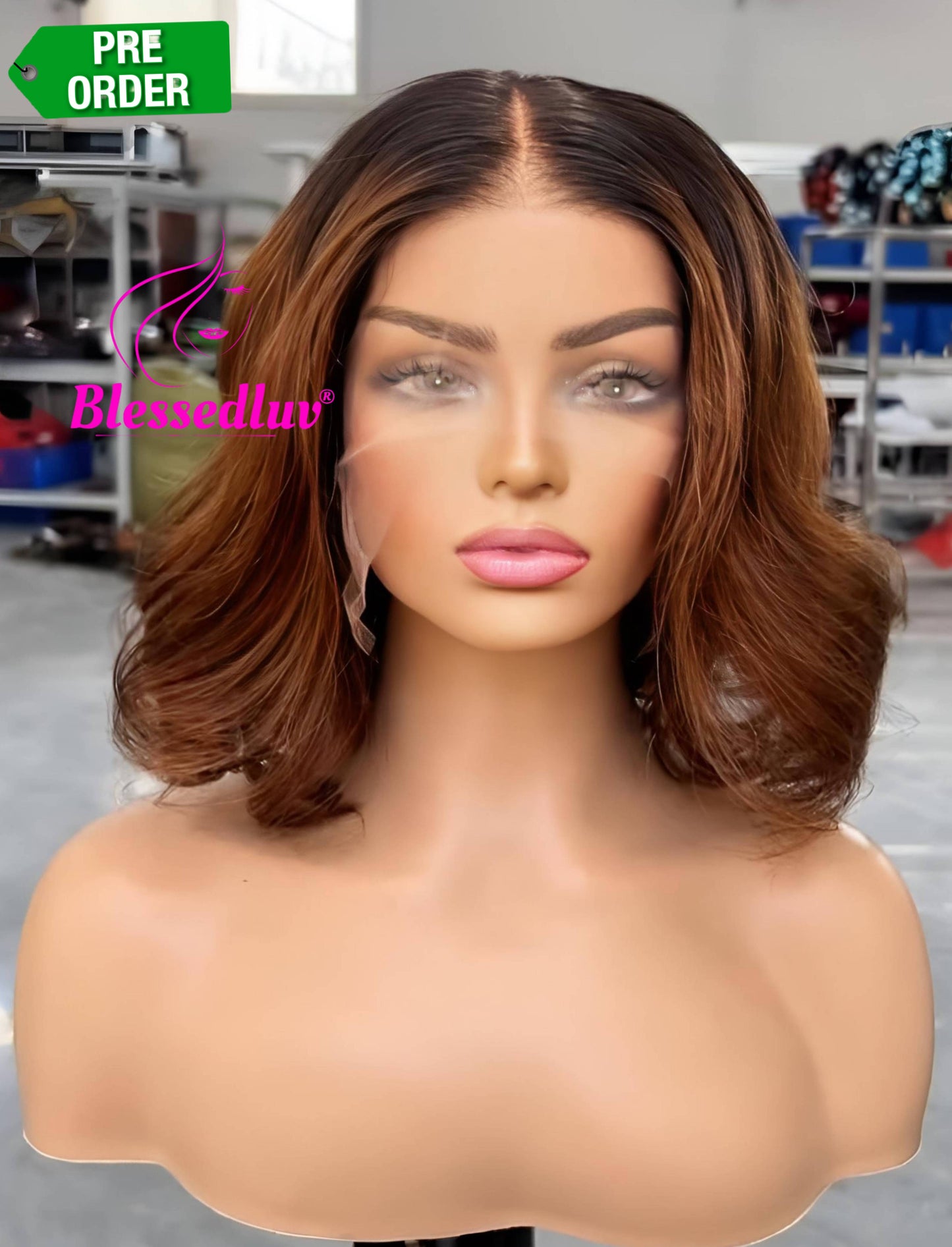 Sandra- HD Lace Frontal Ombre Wig - Bouncy Curls-Wig-Blessedluv.com-Brazilianweave.com