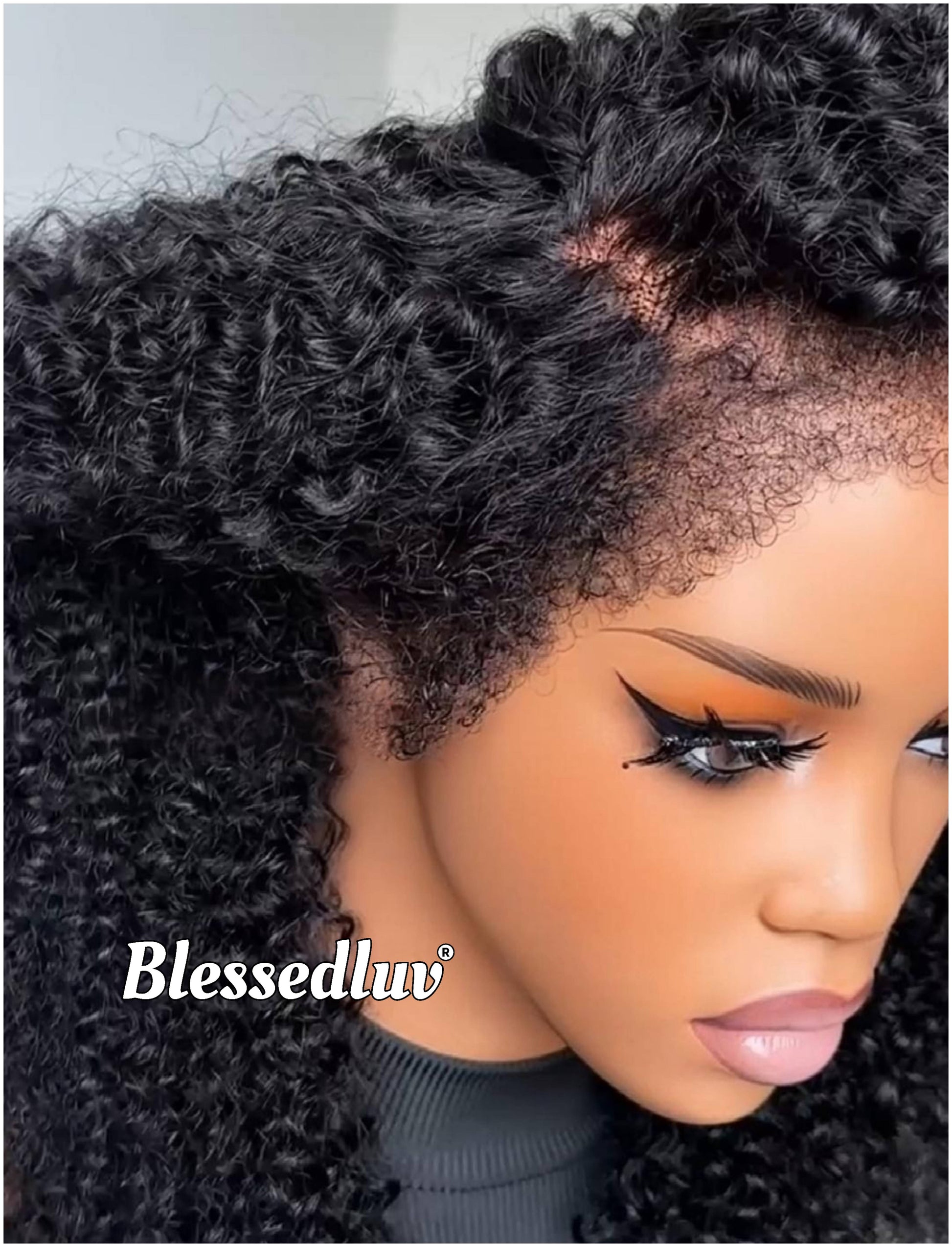 Amara - 4c Texture Ventilated Afro Kinky Curly Frontal Wig-Blessedluv.com-Brazilianweave.com