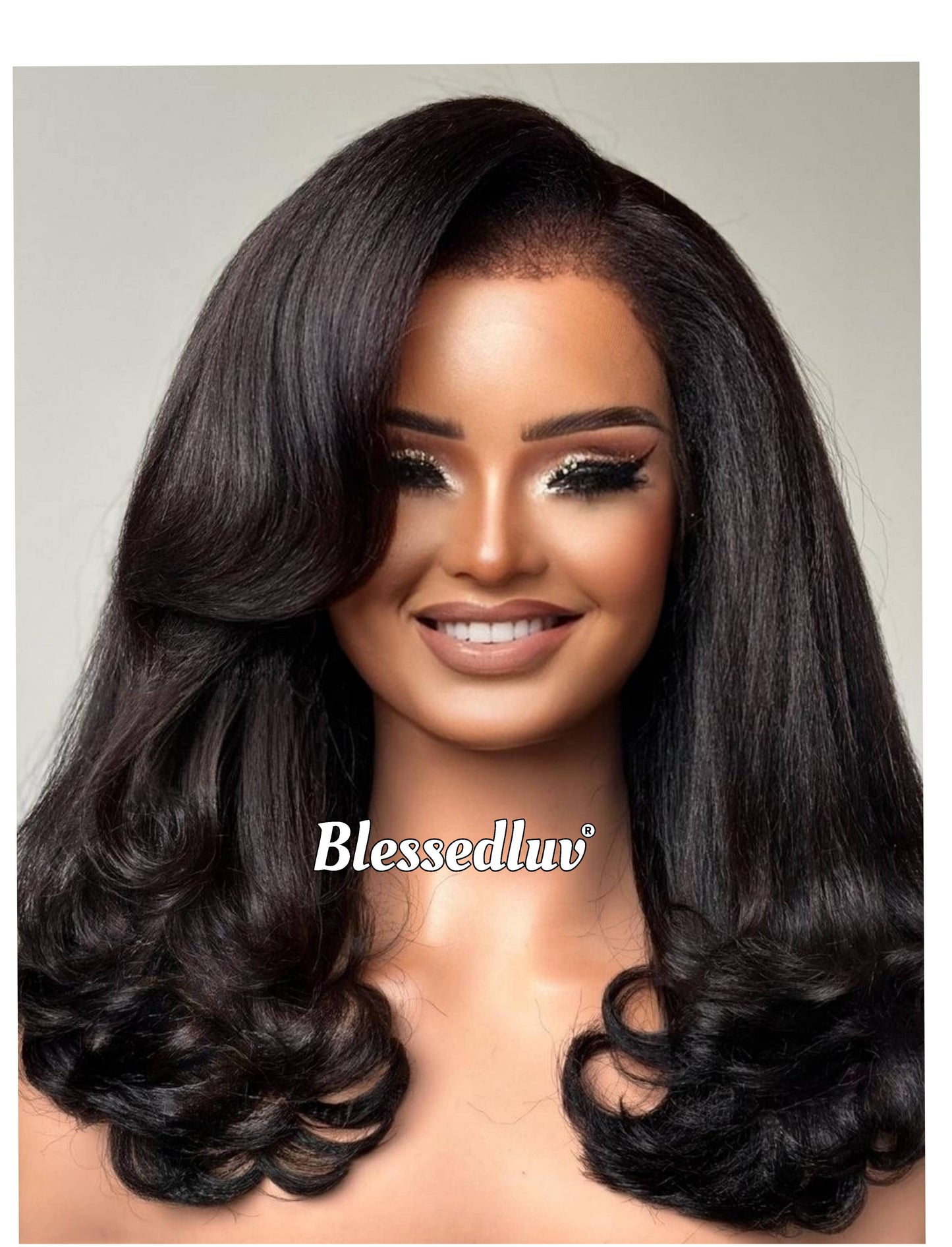 Layla - Kinky Straight Texture Ventilated Lace Wig-Blessedluv.com-Brazilianweave.com