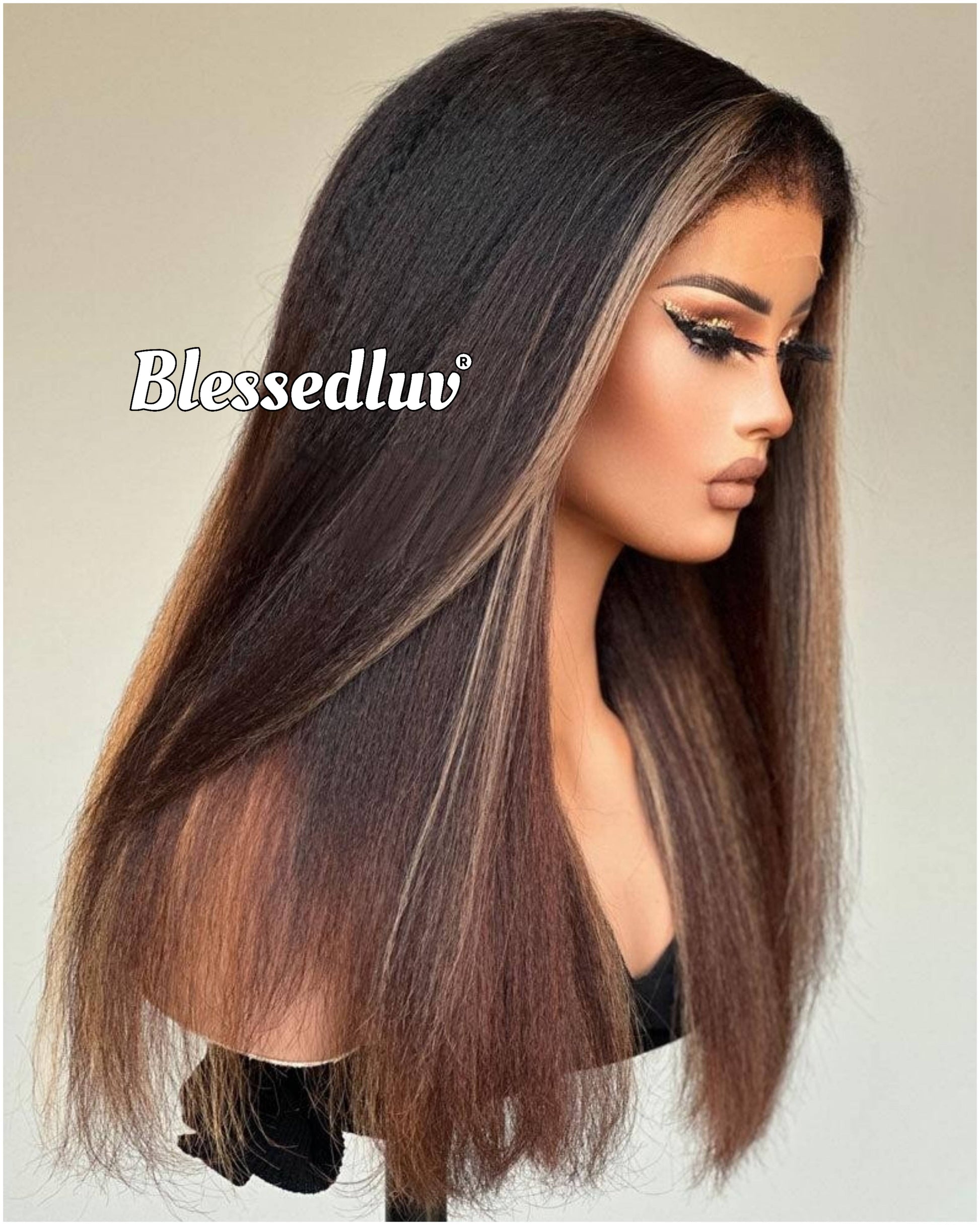 Gloria - 4c Texture Ventilated Kinky Wig-Blessedluv.com-Brazilianweave.com