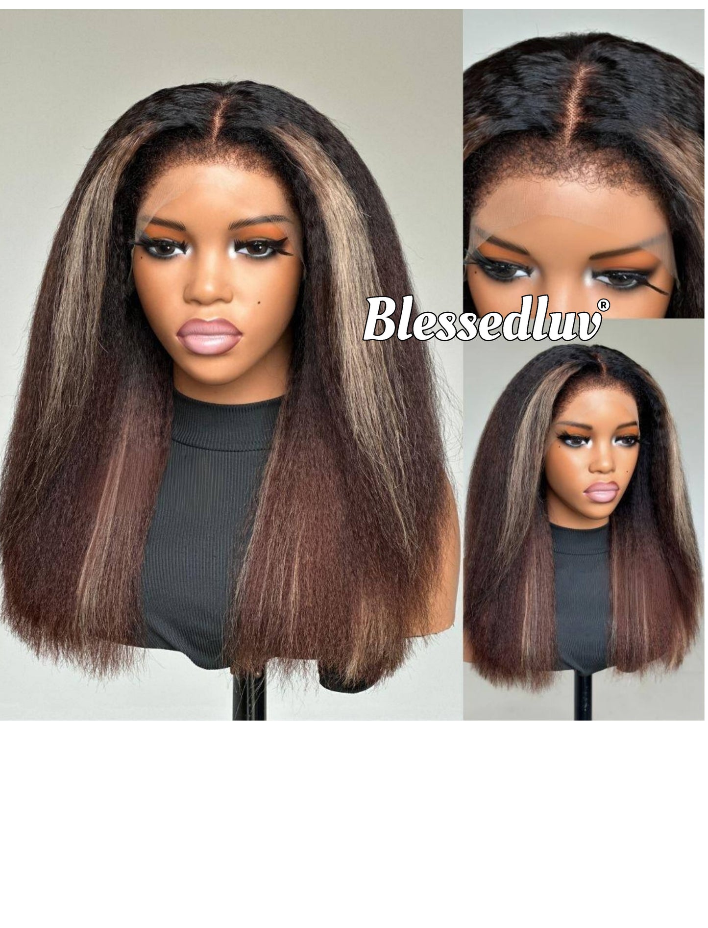 Gloria - 4c Texture Ventilated Kinky Wig-Blessedluv.com-Brazilianweave.com