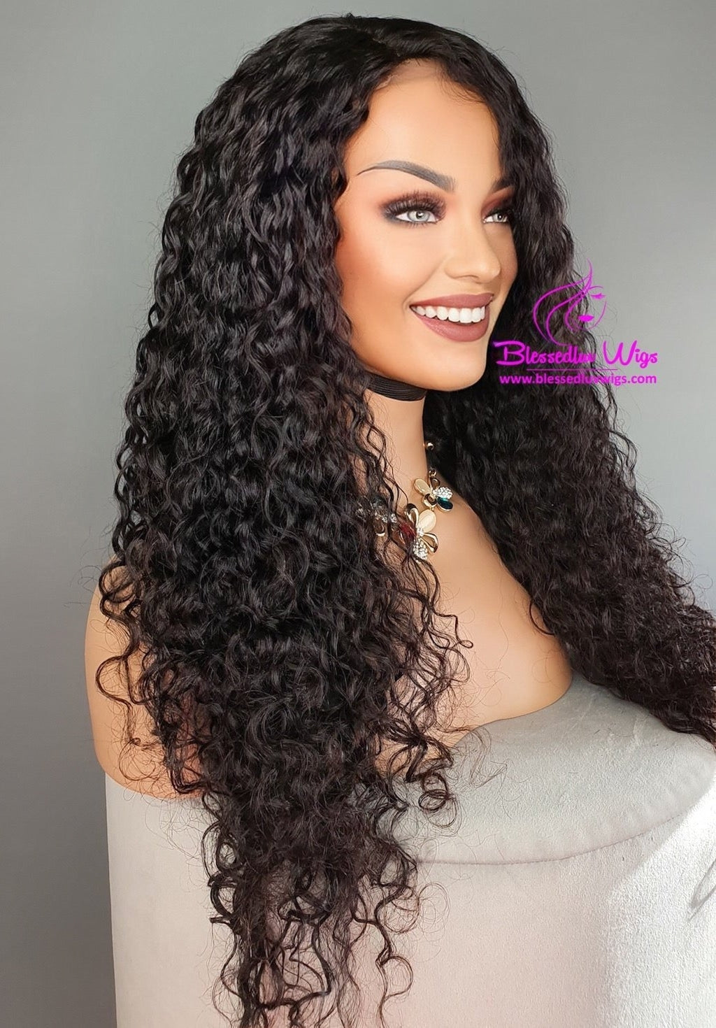 Amara - Natural Curly Brazilian Lace Frontal Wig - 22 Inch SALE WIG-Wigs-www.blessedluv.com-Brazilianweave.com
