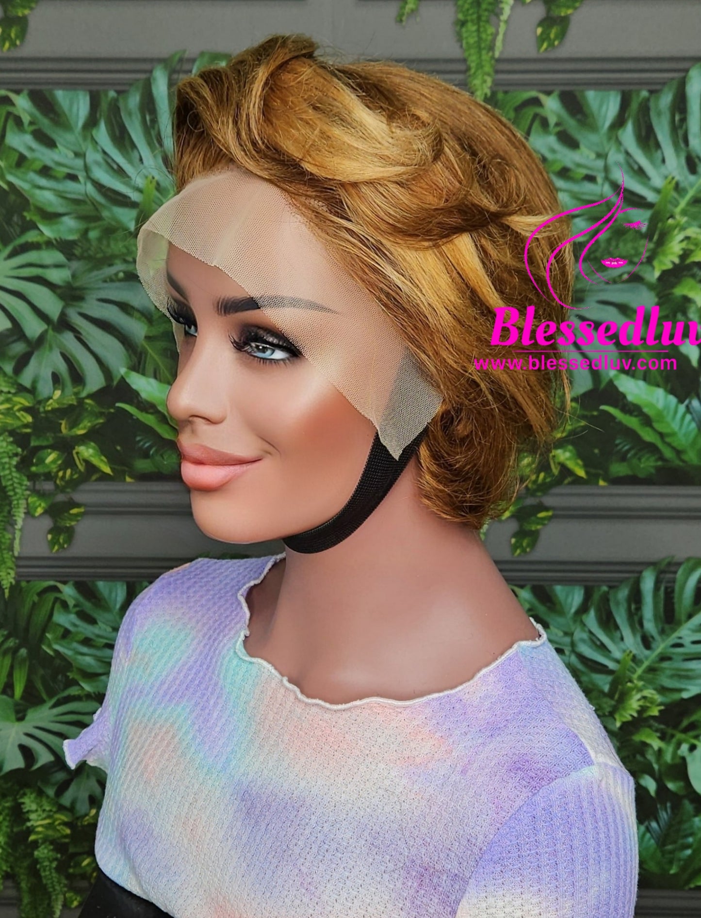 Emily - Pixie Glueless Honey Blonde Ombré Lace Frontal Wig - Affordable Collection-Wigs-www.blessedluv.com-Brazilianweave.com