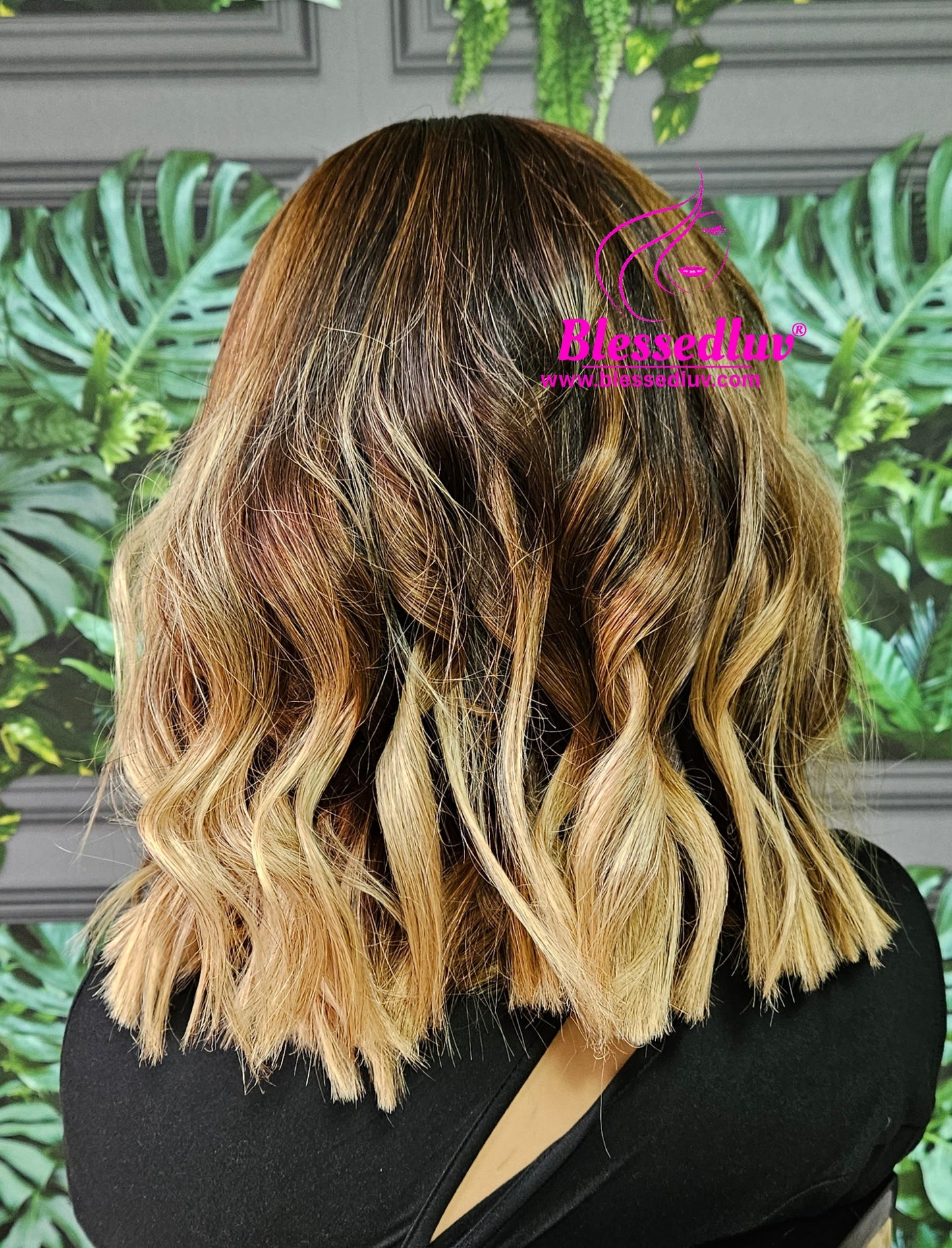 Ava - Ombre Blonde Highlights Bob Brazilian Lace Frontal Wig-Wigs-www.blessedluv.com-Brazilianweave.com