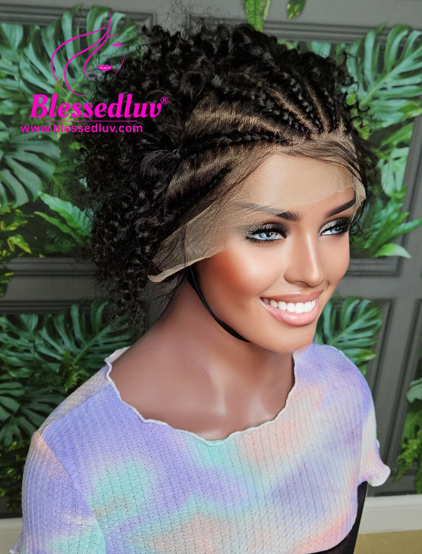 Imami - Braided Glueless Curly Frontal Wig - Affordable Collection - Stock-Wigs-www.blessedluv.com-Brazilianweave.com
