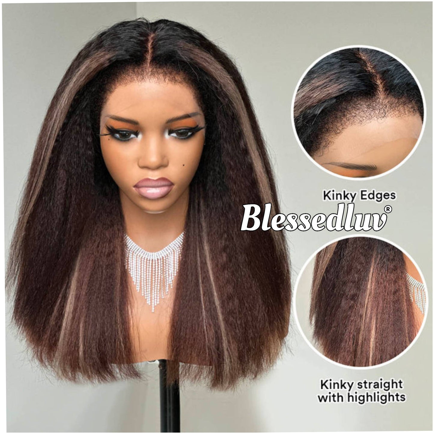 Gloria - 4c Texture Ventilated Kinky Wig-Blessedluv.com-Brazilianweave.com