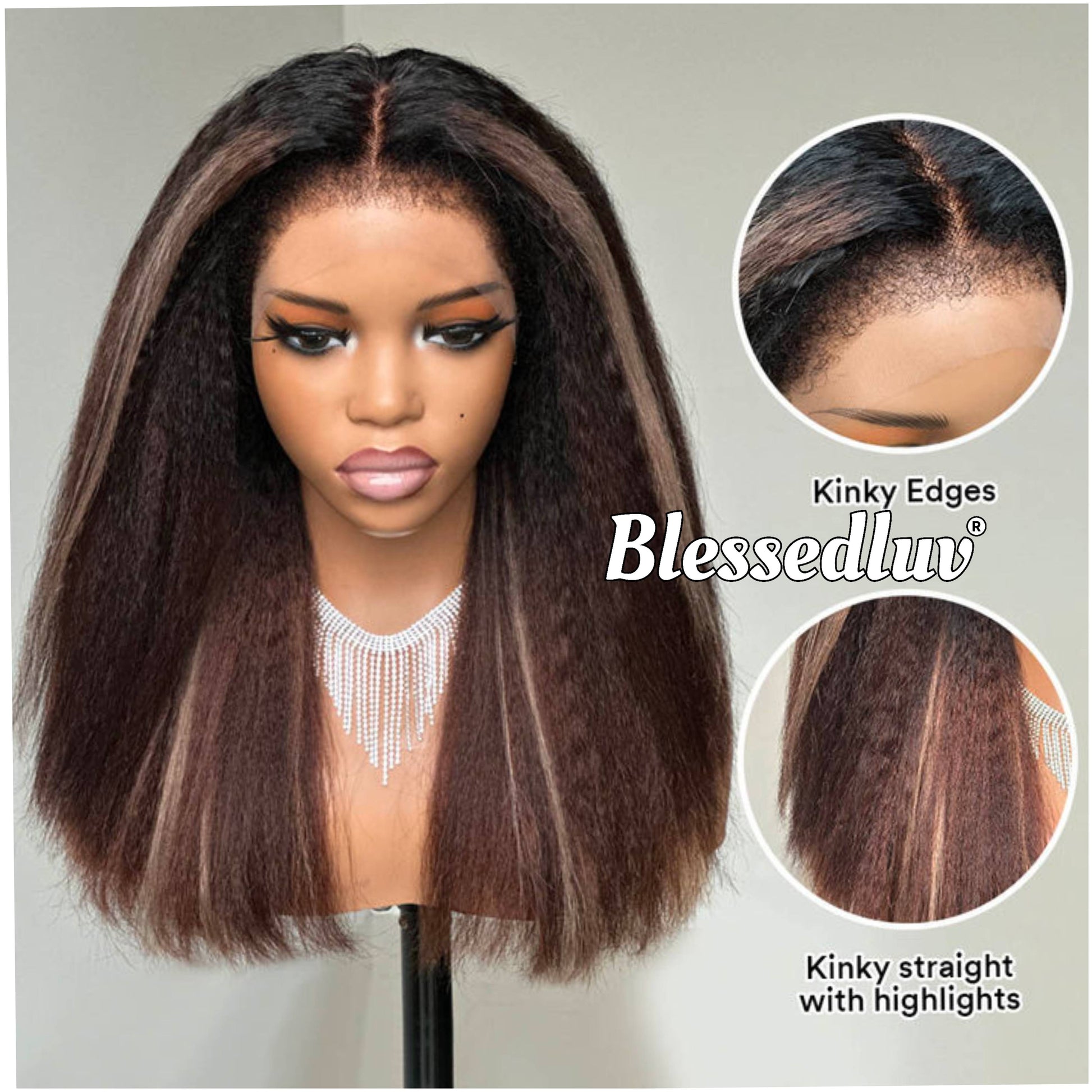 Gloria - 4c Texture Ventilated Kinky Wig-Blessedluv.com-Brazilianweave.com
