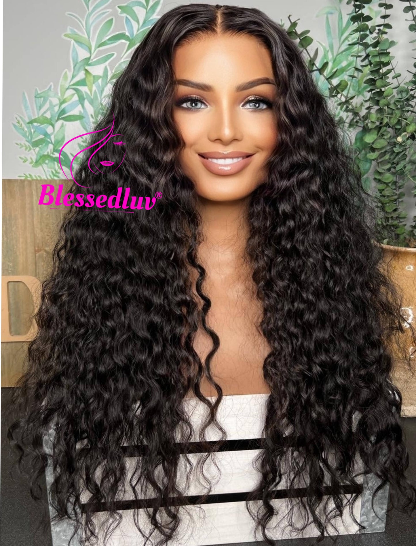 Diana - Natural Water Curls Wig - 26 inch-Wig-Blessedluv.com-Brazilianweave.com