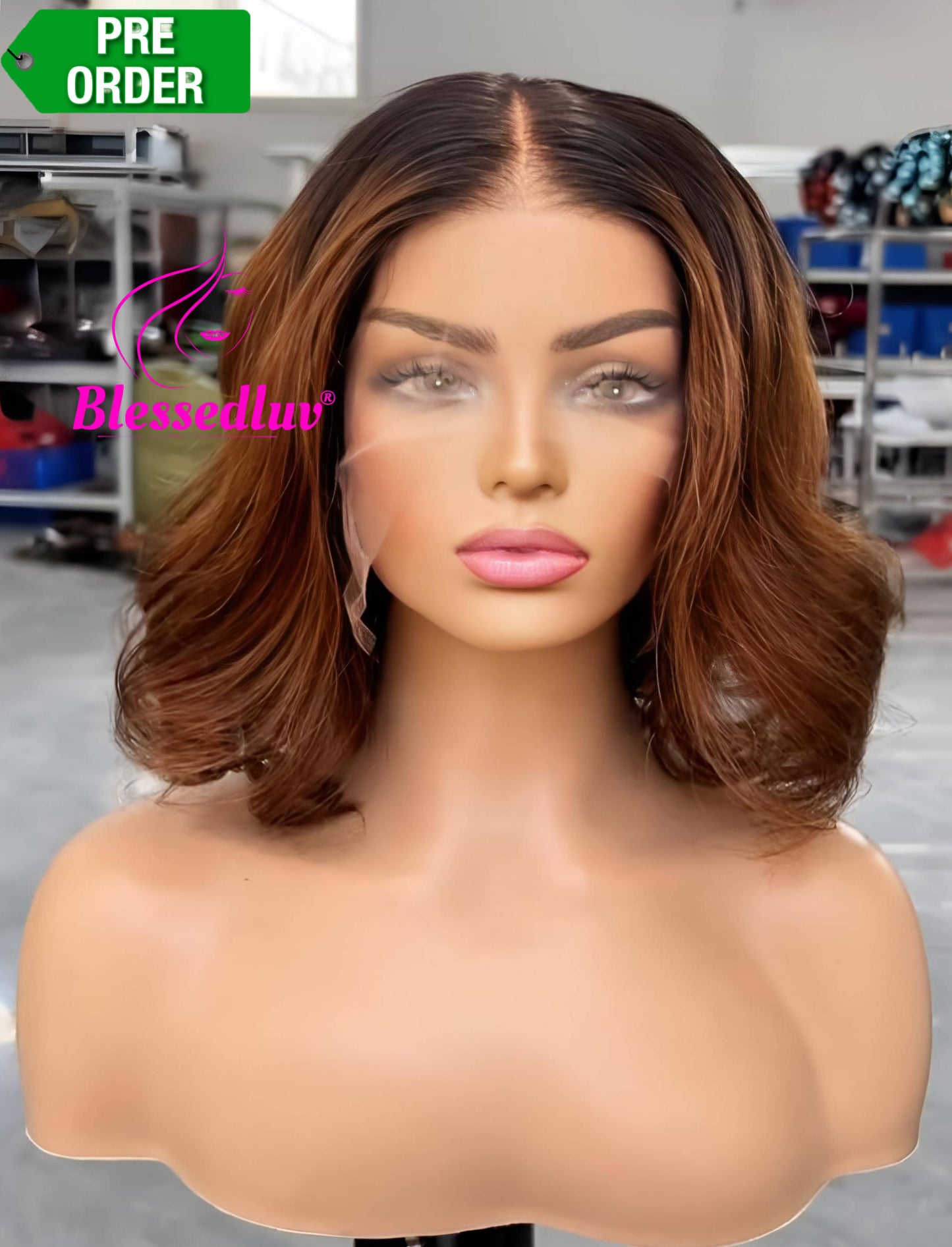 Sandra- HD Lace Frontal Ombre Wig - Bouncy Curls-Wig-Blessedluv.com-Brazilianweave.com