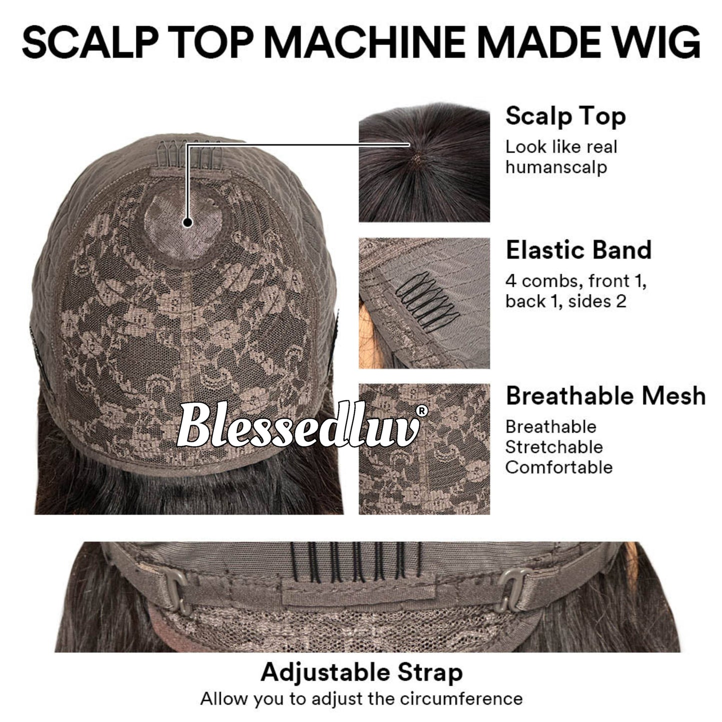 Agnes - Pixie Salt & Pepper Grey Glueless Wig-Blessedluv.com-Brazilianweave.com