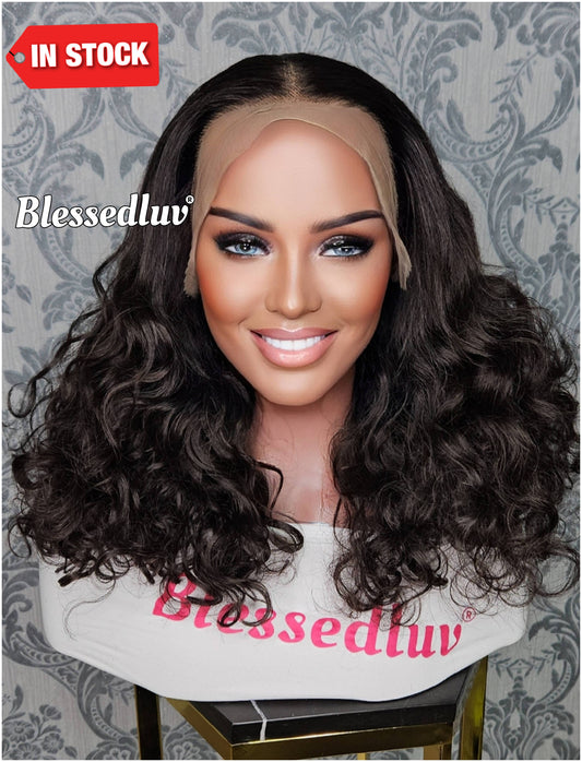 Adaeze – Yaki Curly Premium Human Hair Blend Wig-Wig-Blessedluv.com-Brazilianweave.com