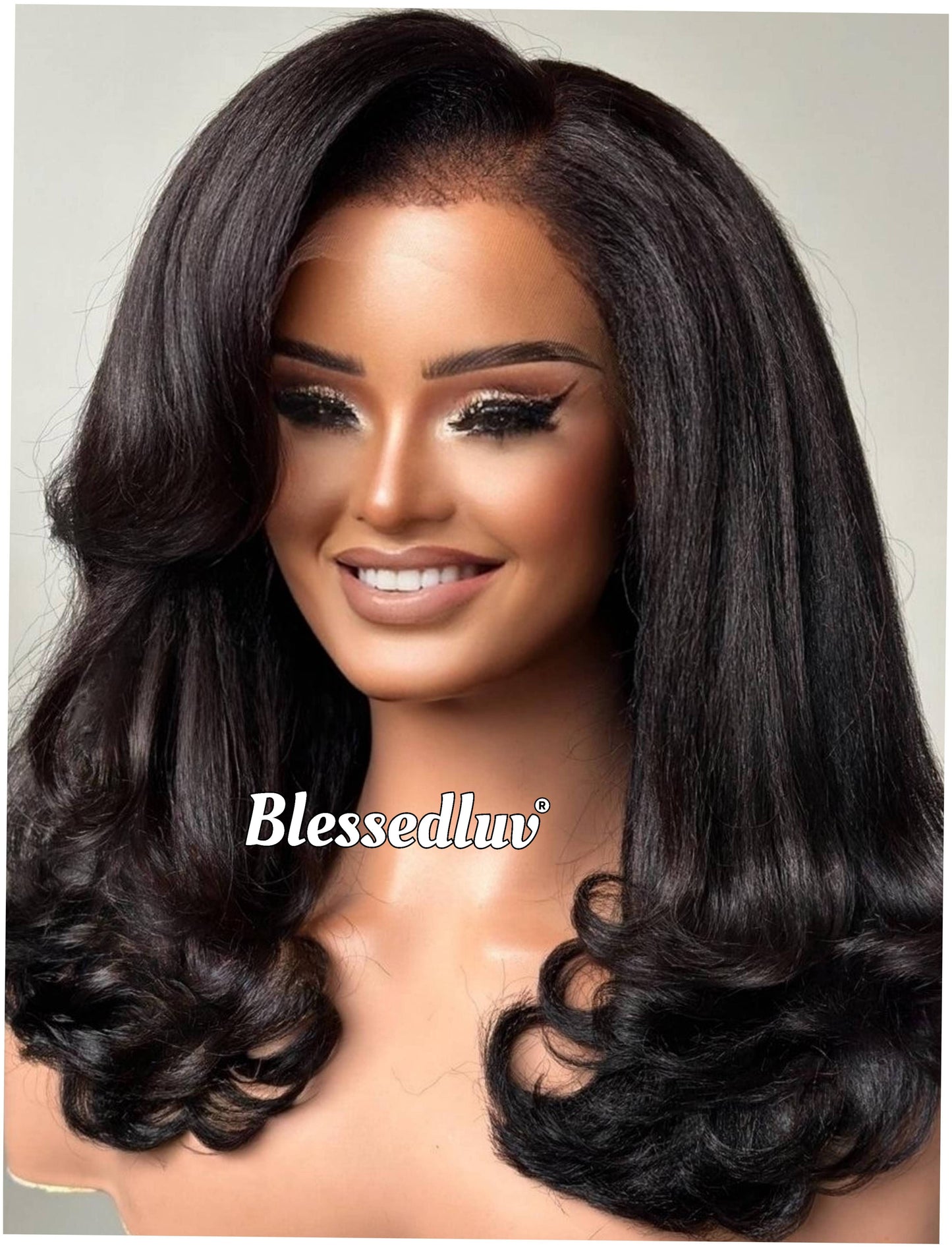 Layla - Kinky Straight Texture Ventilated Lace Wig-Blessedluv.com-Brazilianweave.com
