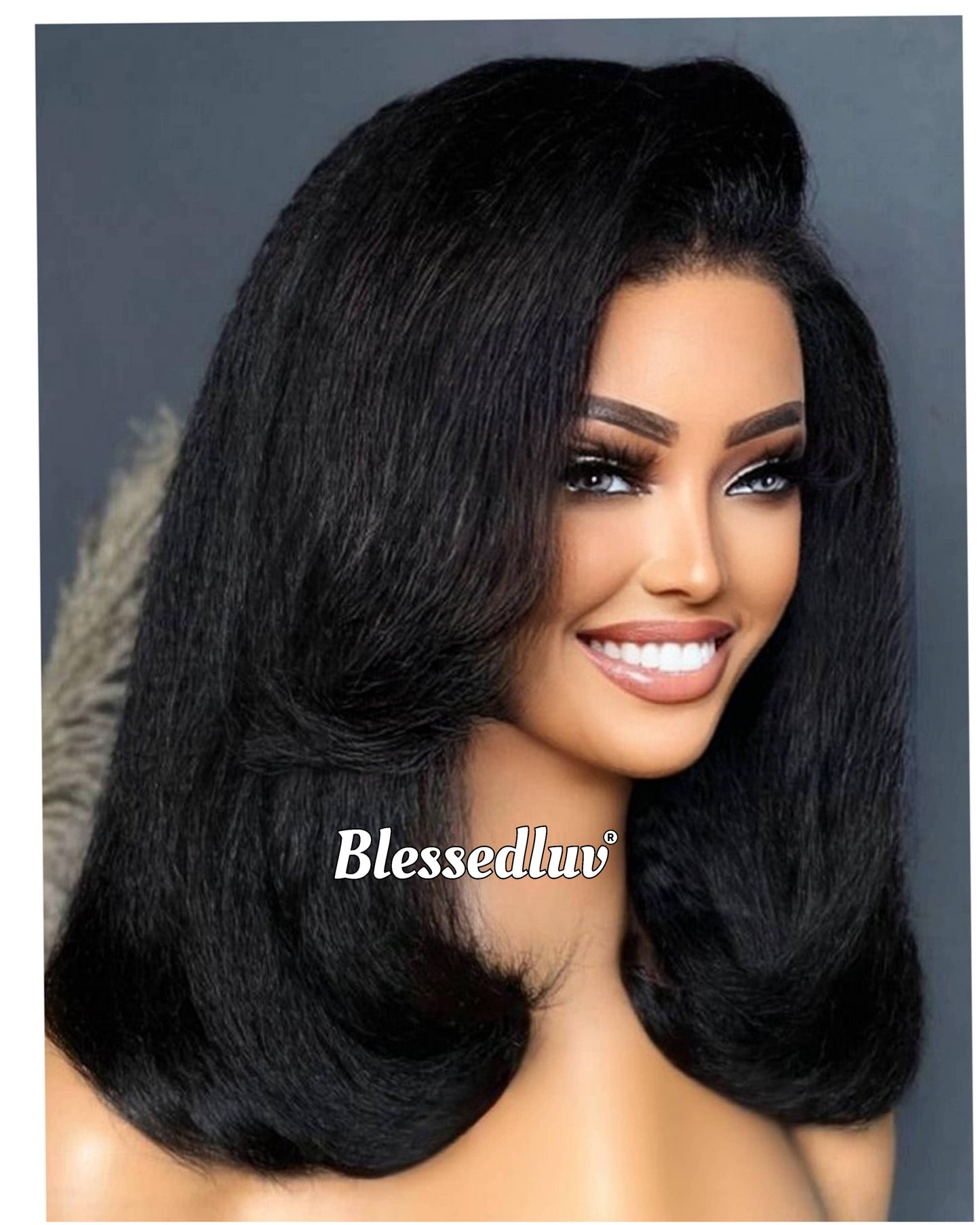 Layla - Kinky Straight Texture Ventilated Lace Wig-Blessedluv.com-Brazilianweave.com