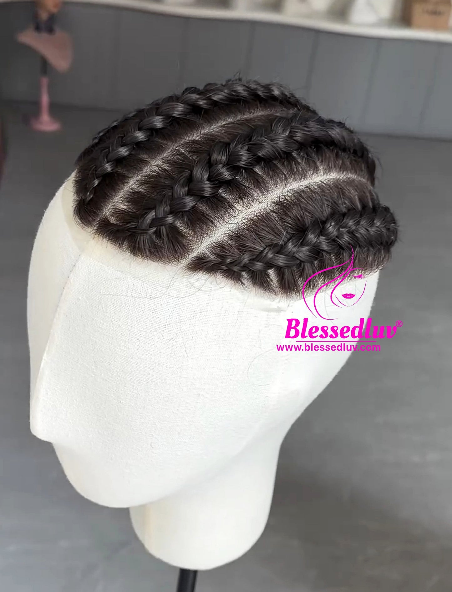 Marlon - Braided Man Wig Toupee-Wigs-Blessedluv.com-Brazilianweave.com