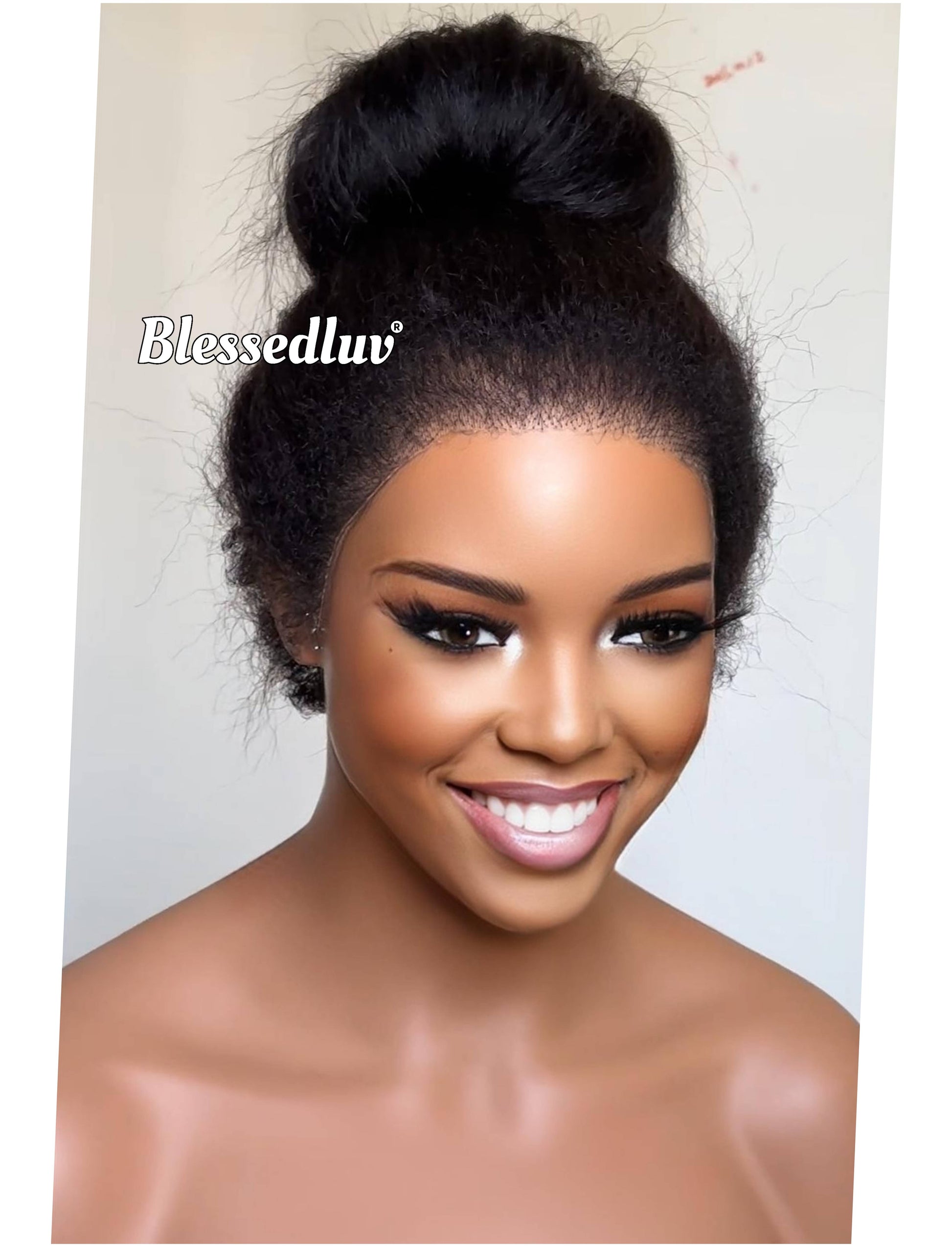 Zara - 360 Drawstring Frontal Kinky Straight Texture Ventilated Lace Wig-Blessedluv.com-Brazilianweave.com