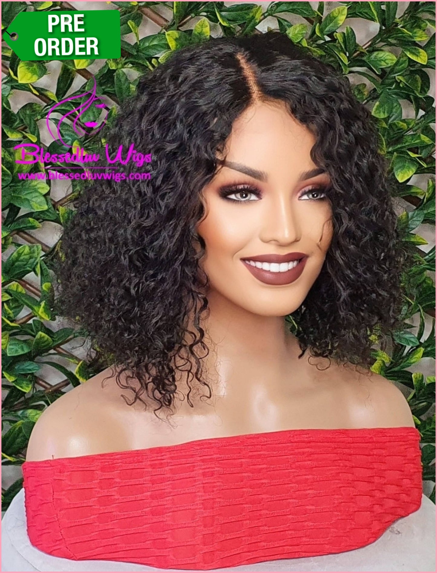 Liliana - Short Tight Curls Brazilian Lace Closure Wig Sale-Wigs-Blessedluv.com-Brazilianweave.com