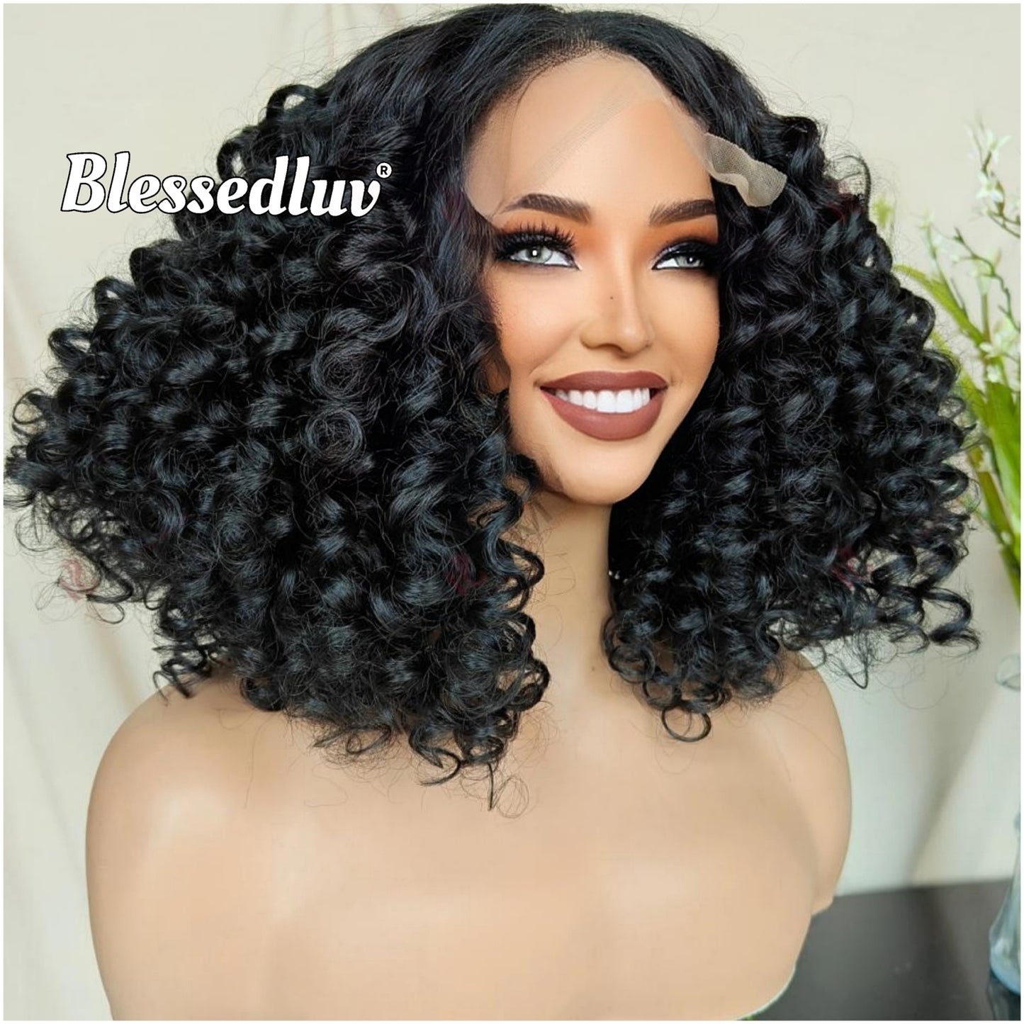 Zuri – Curly Premium Human Hair Blend Wig-Wig-Blessedluv.com-Brazilianweave.com