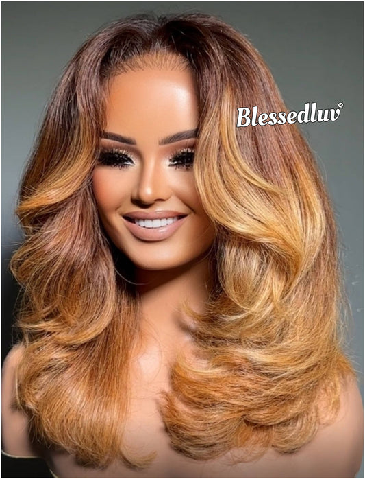 Mariah – Glueless Layered HD 5x5 Closure Lace Wig in Honey, Ready to Wear-Blessedluv.com-Brazilianweave.com