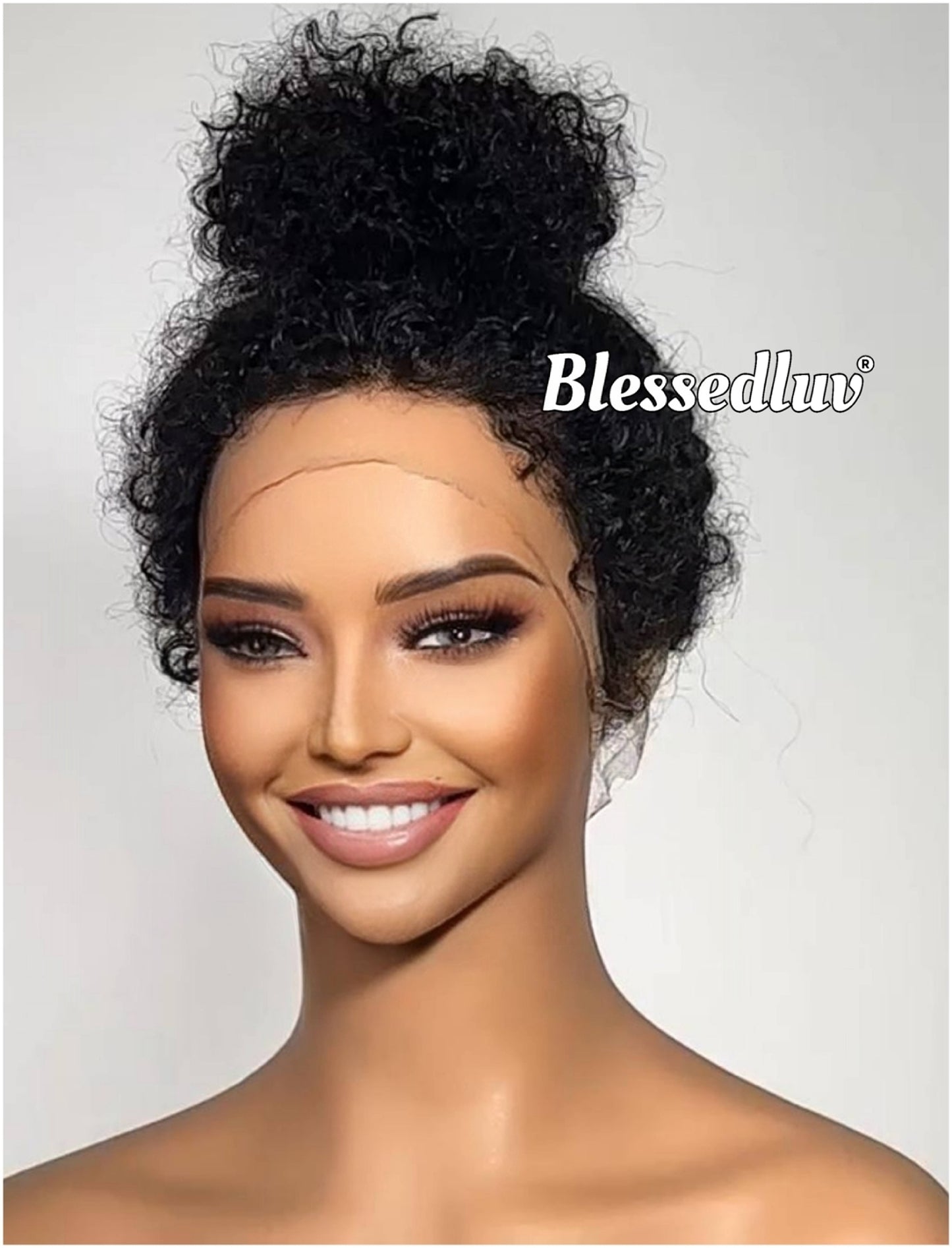 Victoria - Curly 360 Drawstring Frontal Kinky Straight Texture Ventilated Lace Wig-Blessedluv.com-Brazilianweave.com